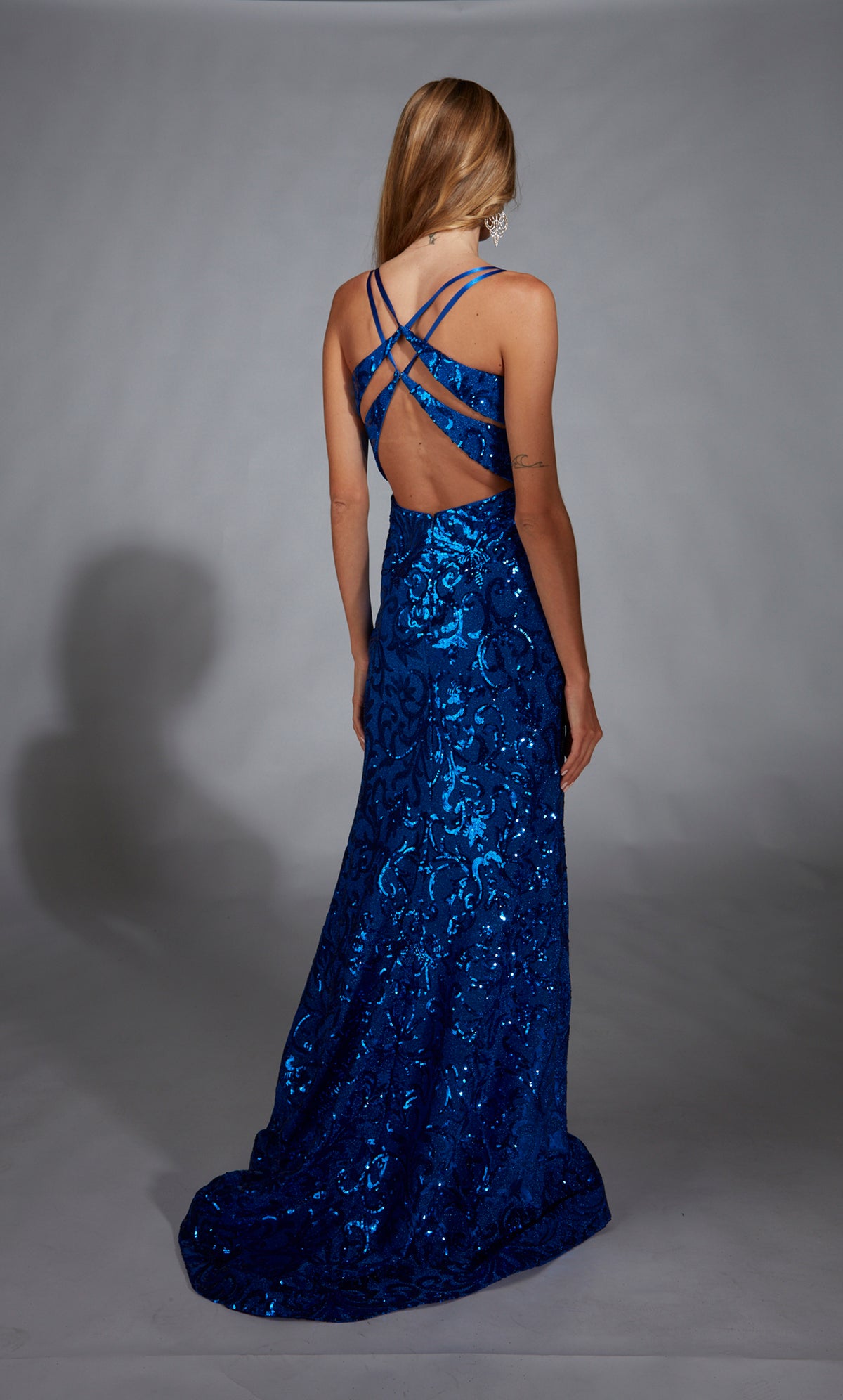 Alyce Paris 1871 The Secret Vestido - Long Scoop Shimmery/Sparkly Fit N Flare Dress