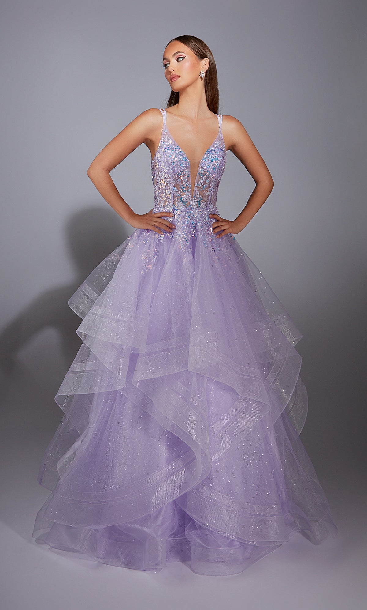 ALYCE Paris 1886 The Secret Dress - Long Plunging Embellished Ballgown Dress