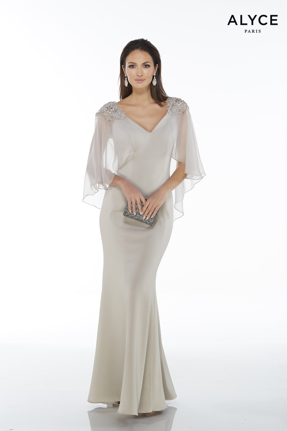 ALYCE Paris 27170 Special Occasion V-neck Embellished Straight Dress
