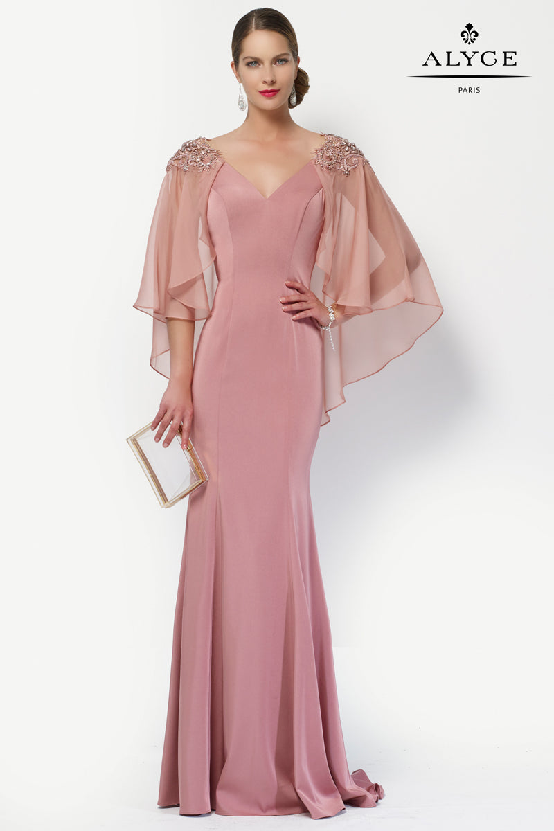 ALYCE Paris 27170 Special Occasion V-neck Embellished Straight Dress