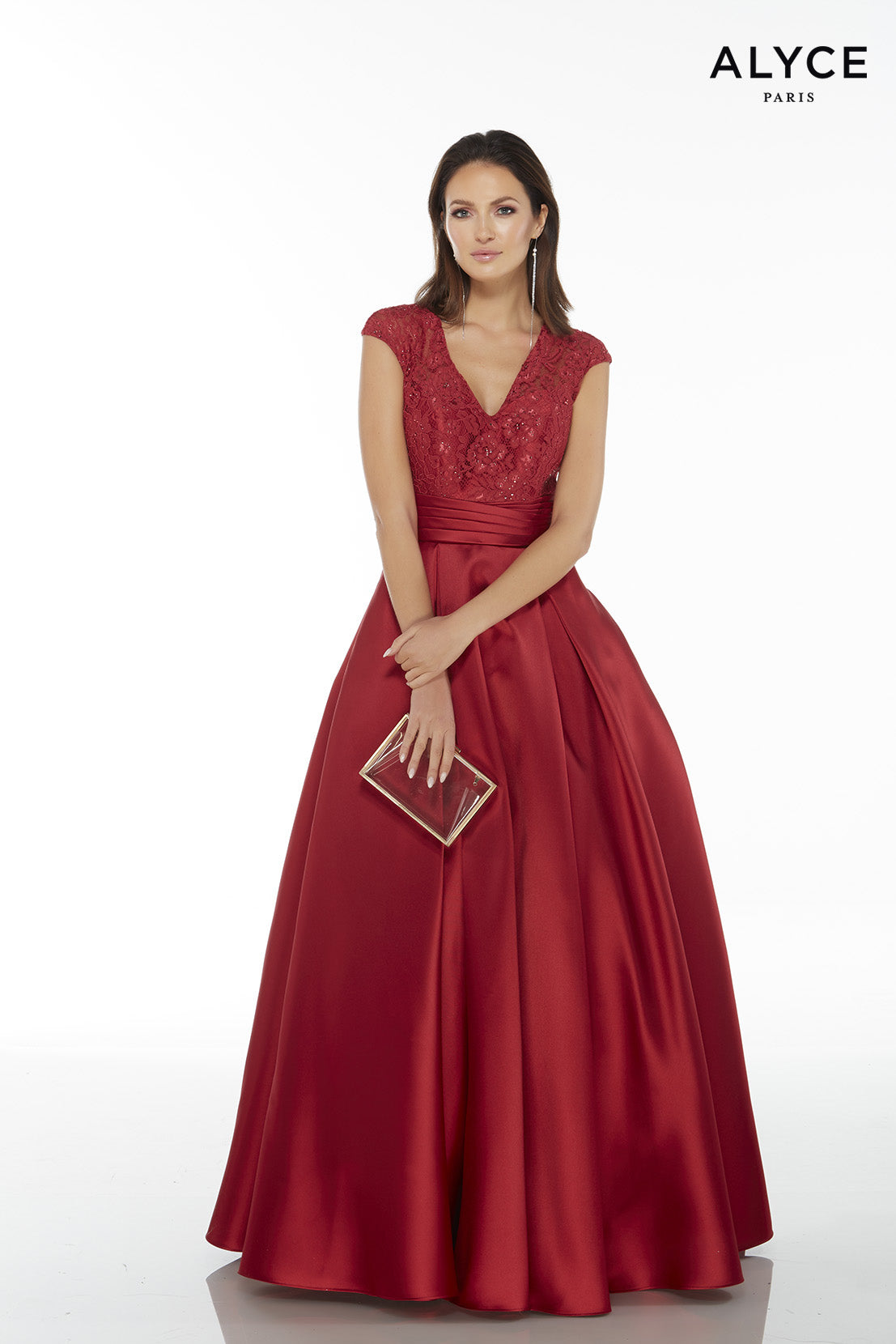 ALYCE Paris 27278 Special Occasion V-neckline Plus Size A Line Dress