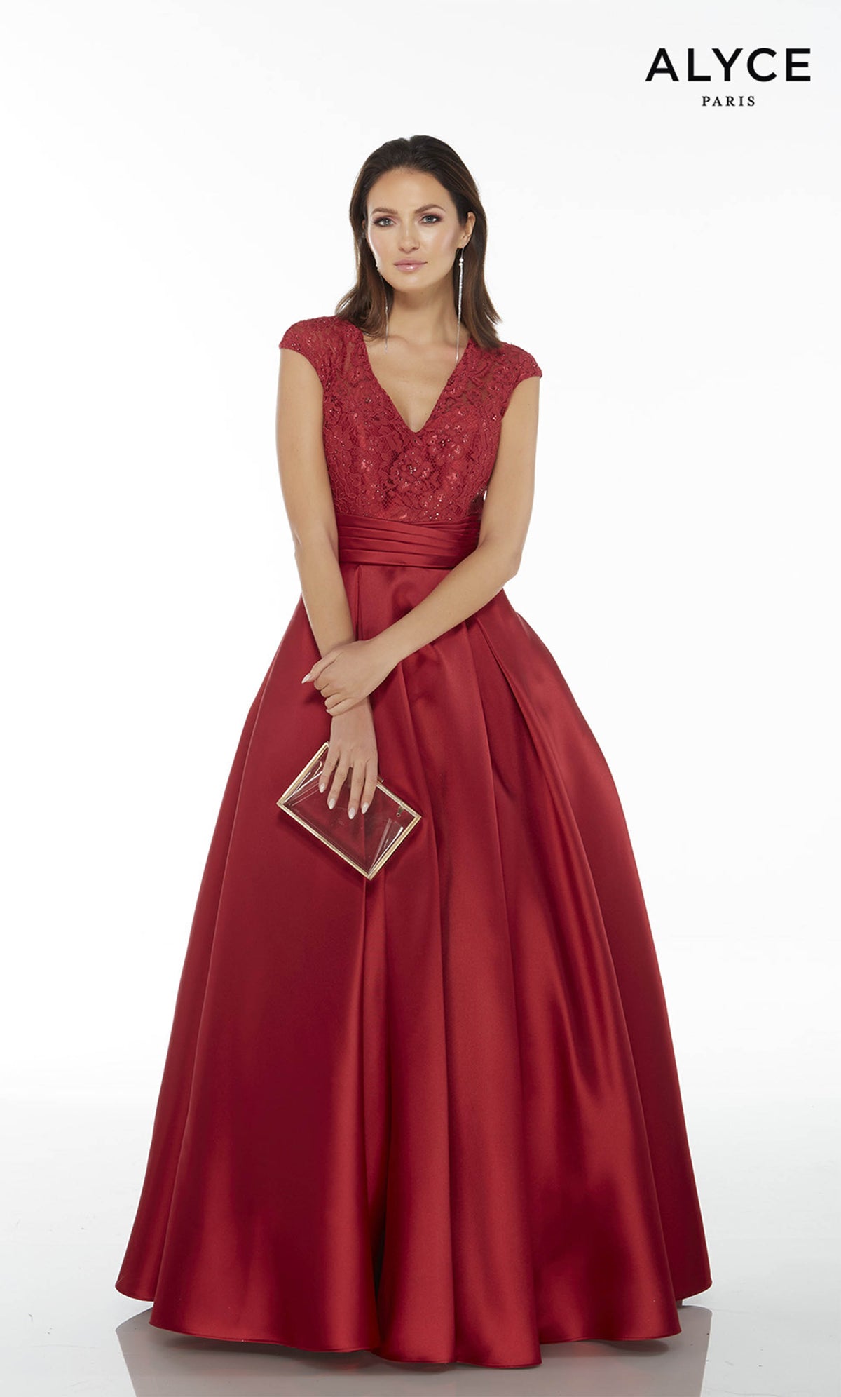 ALYCE Paris 27278 Special Occasion V-neckline Plus Size A Line Dress