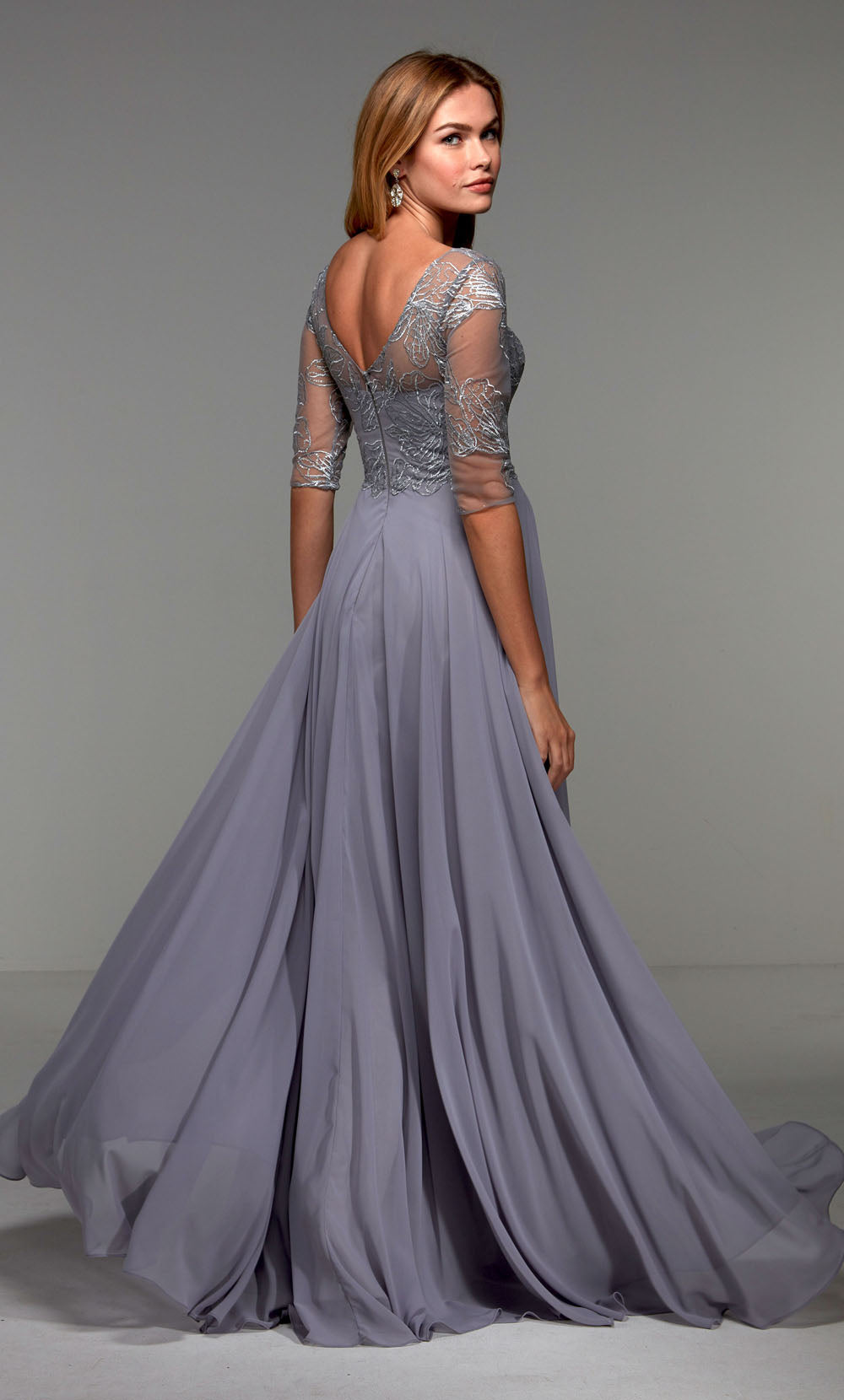 ALYCE Paris 27475 Special Occasion Illusion Neckline Plus Size A Line Dress