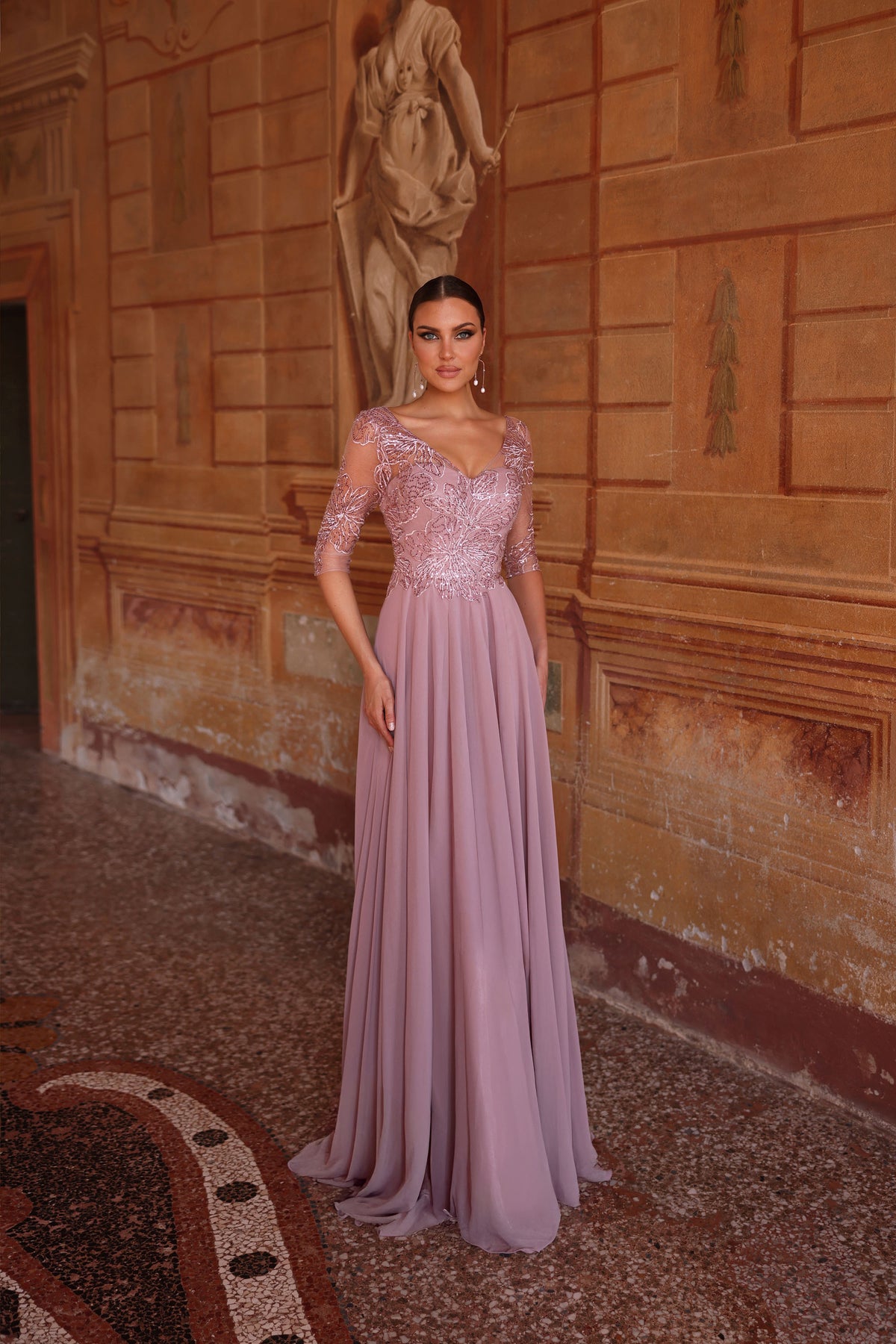 ALYCE Paris 27475 Special Occasion Illusion Neckline Plus Size A Line Dress