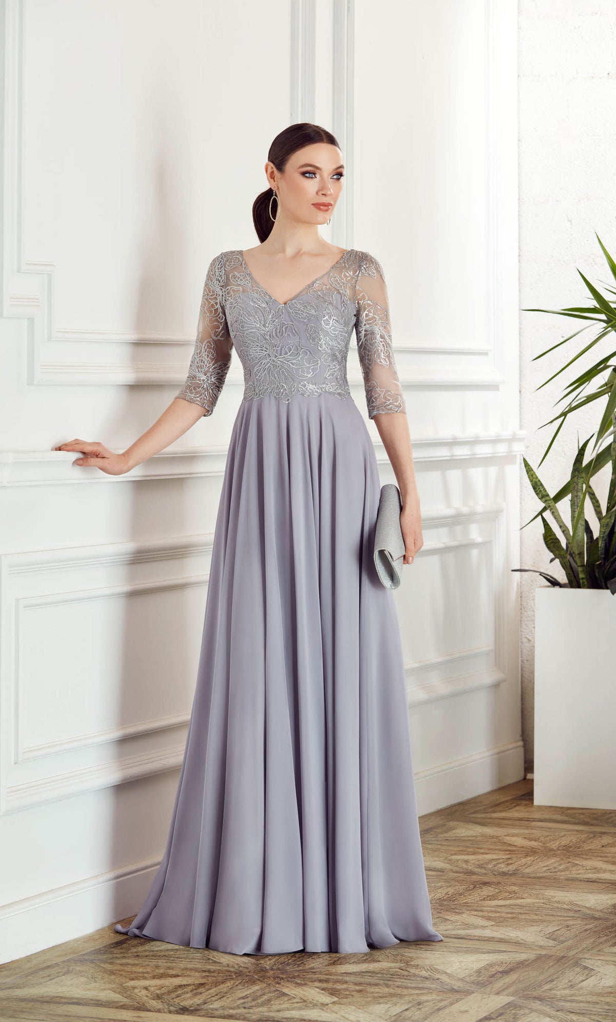 Alyce Paris 27475 Ocasião Especial Ilusão Plus Size Flowy Dress