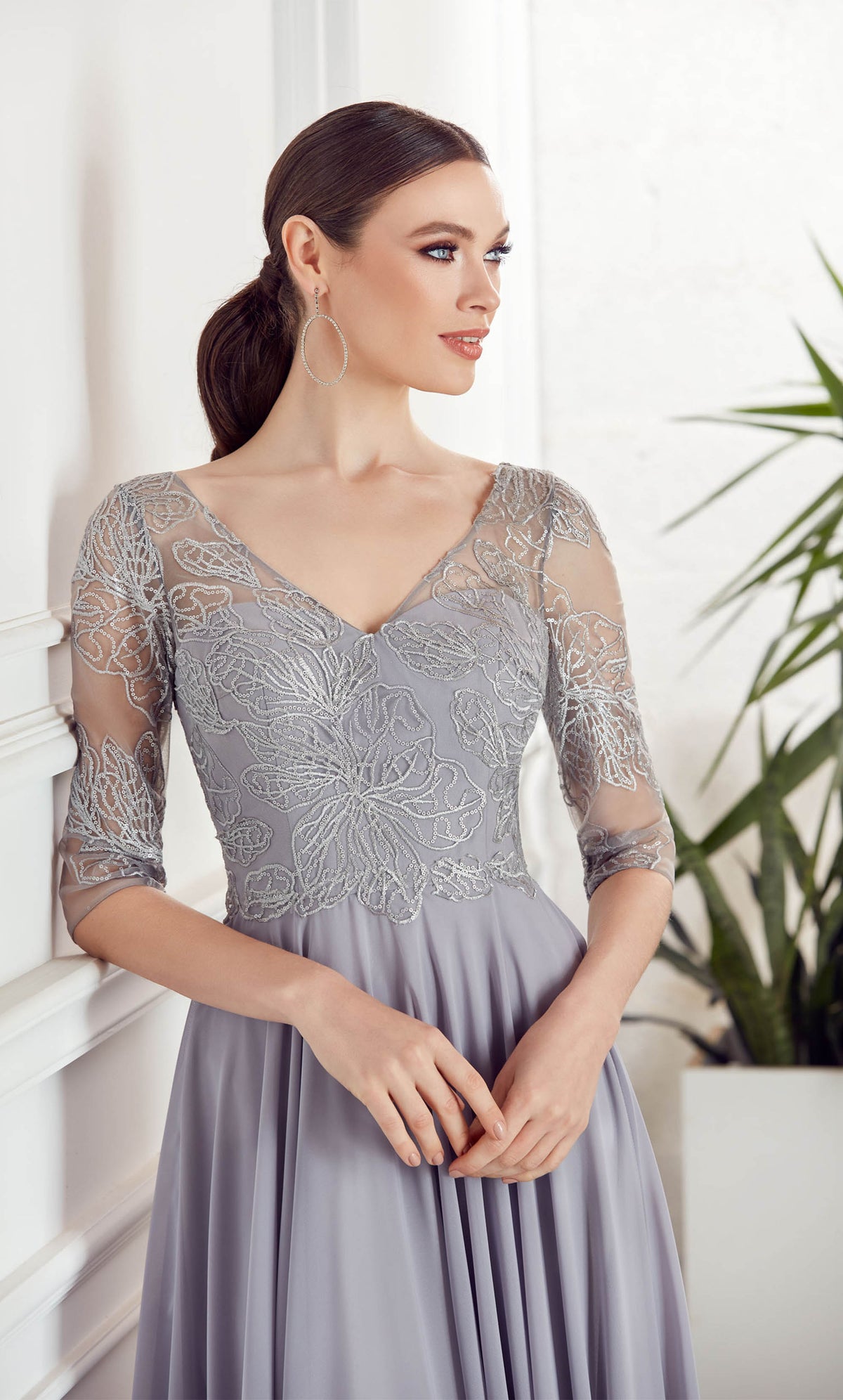 ALYCE Paris 27475 Special Occasion Illusion Neckline Plus Size A Line Dress