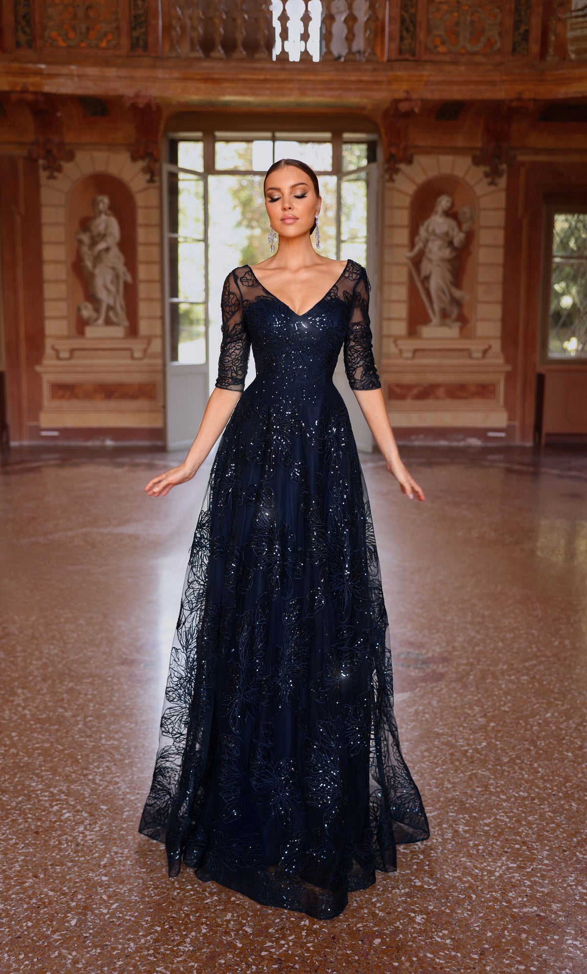 ALYCE Paris 27494 Special Occasion Illusion Neckline Embellished A Line Dress