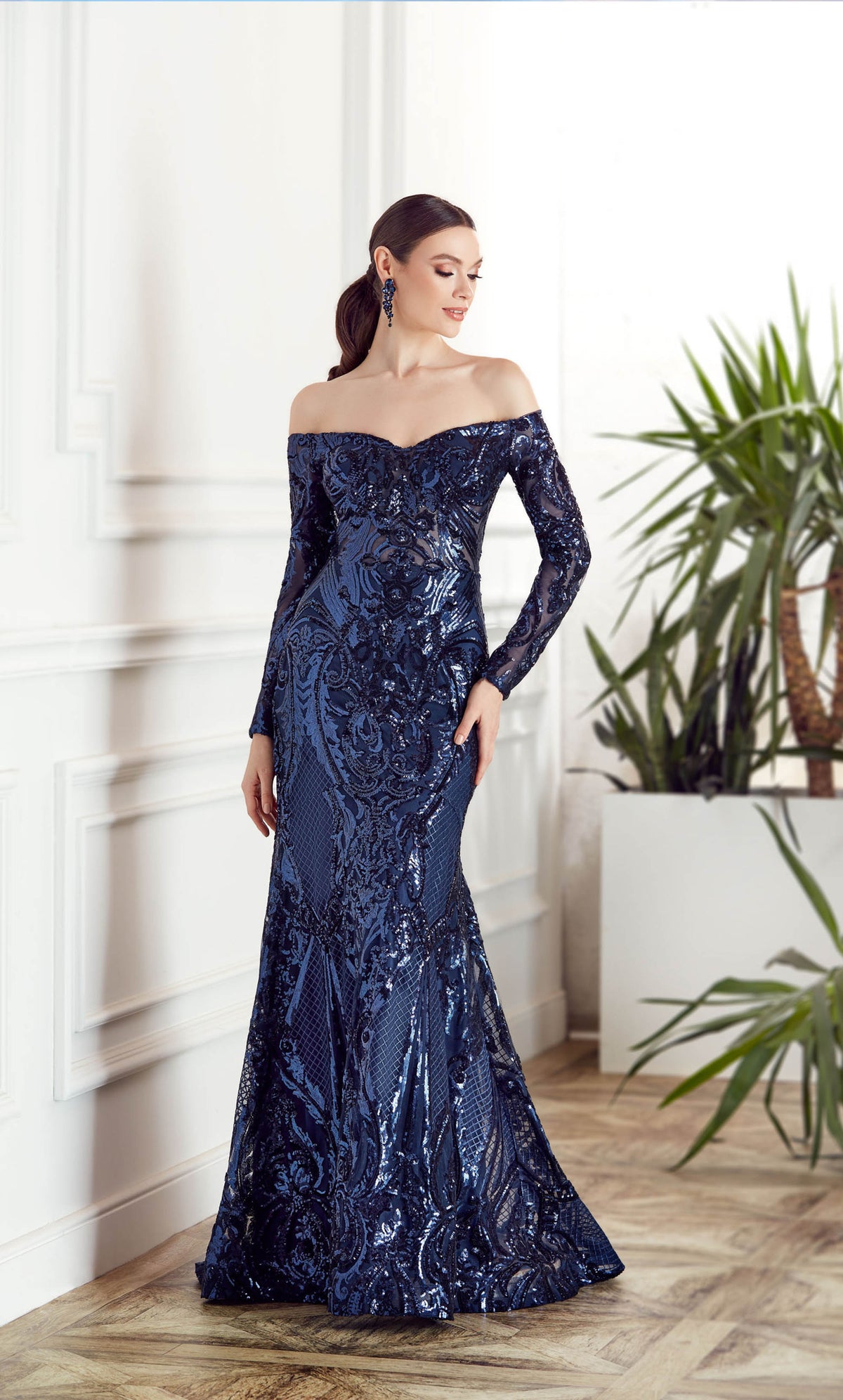 Alyce Paris 27544 Ocasión especial fuera del hombro brillante/fit brillante y vestido de bengala
