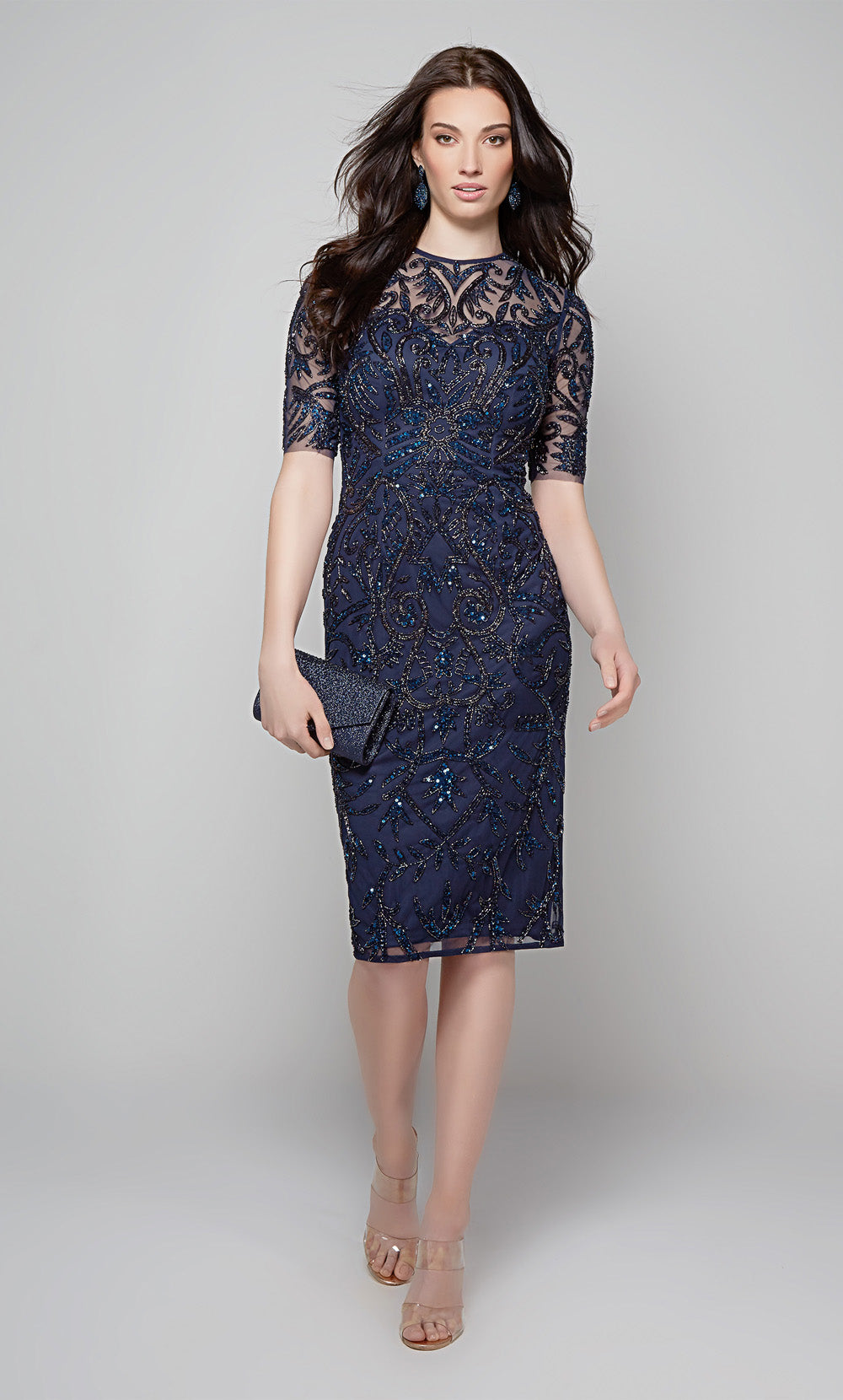 ALYCE Paris 27583 Special Occasion Illusion Neckline Modest Straight Dress