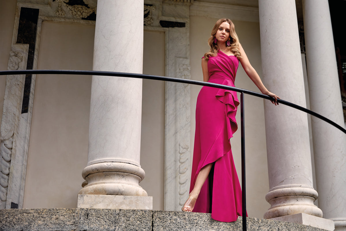 ALYCE Paris 27646 Gerades Kleid mit Rüschen und One-Shoulder-Ausschnitt für besondere Anlässe