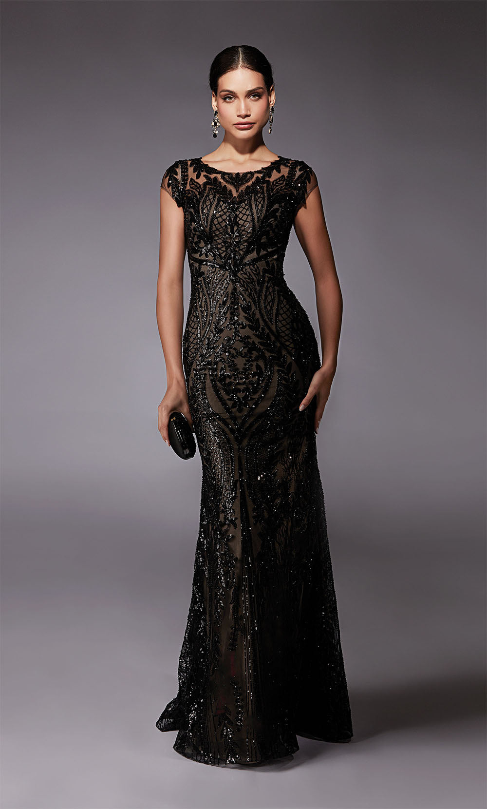 Alyce Paris 27716 Scoop d'occasion spéciale chatoyante / étincelante une robe de ligne