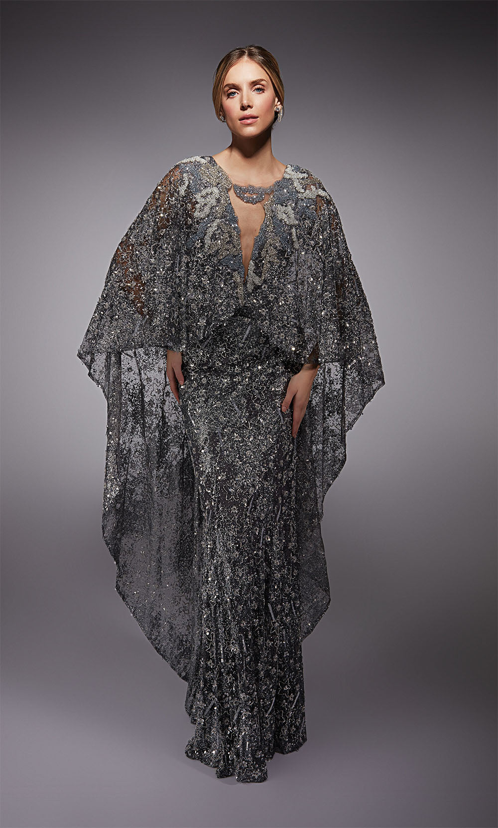 ALYCE Paris 27752 Schimmerndes/glitzerndes gerades Kleid mit tiefem Ausschnitt für besondere Anlässe