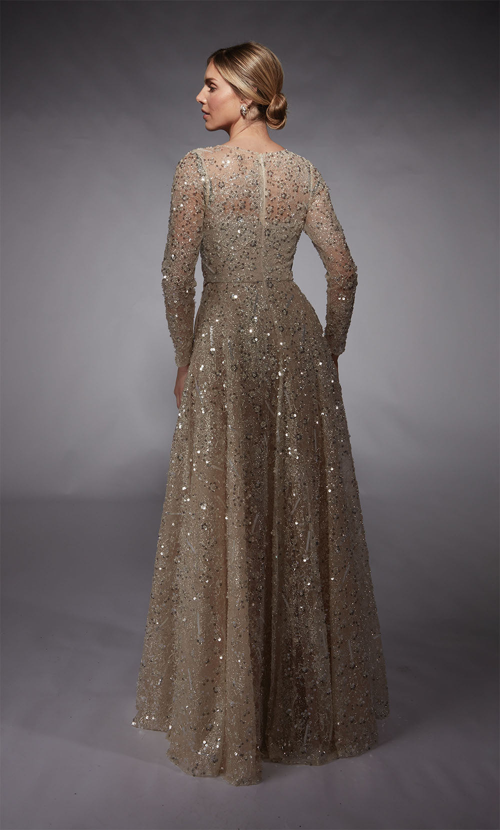 Alyce Paris 27757 Illusion d'occasion spéciale chatoyante / étincelante une robe de ligne