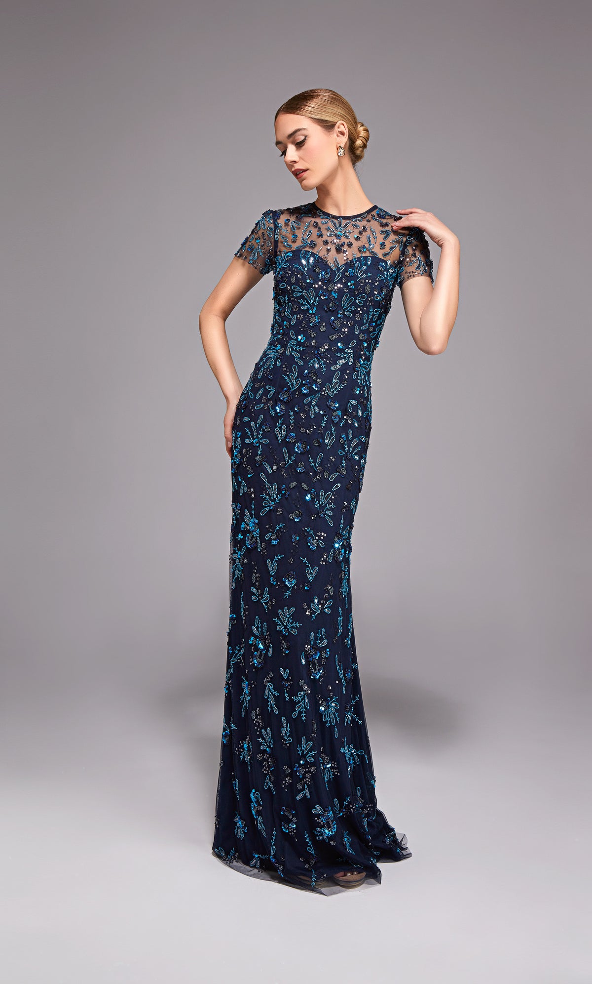 ALYCE Paris 27789 Special Occasion Illusion Neckline Embellished Straight Dress