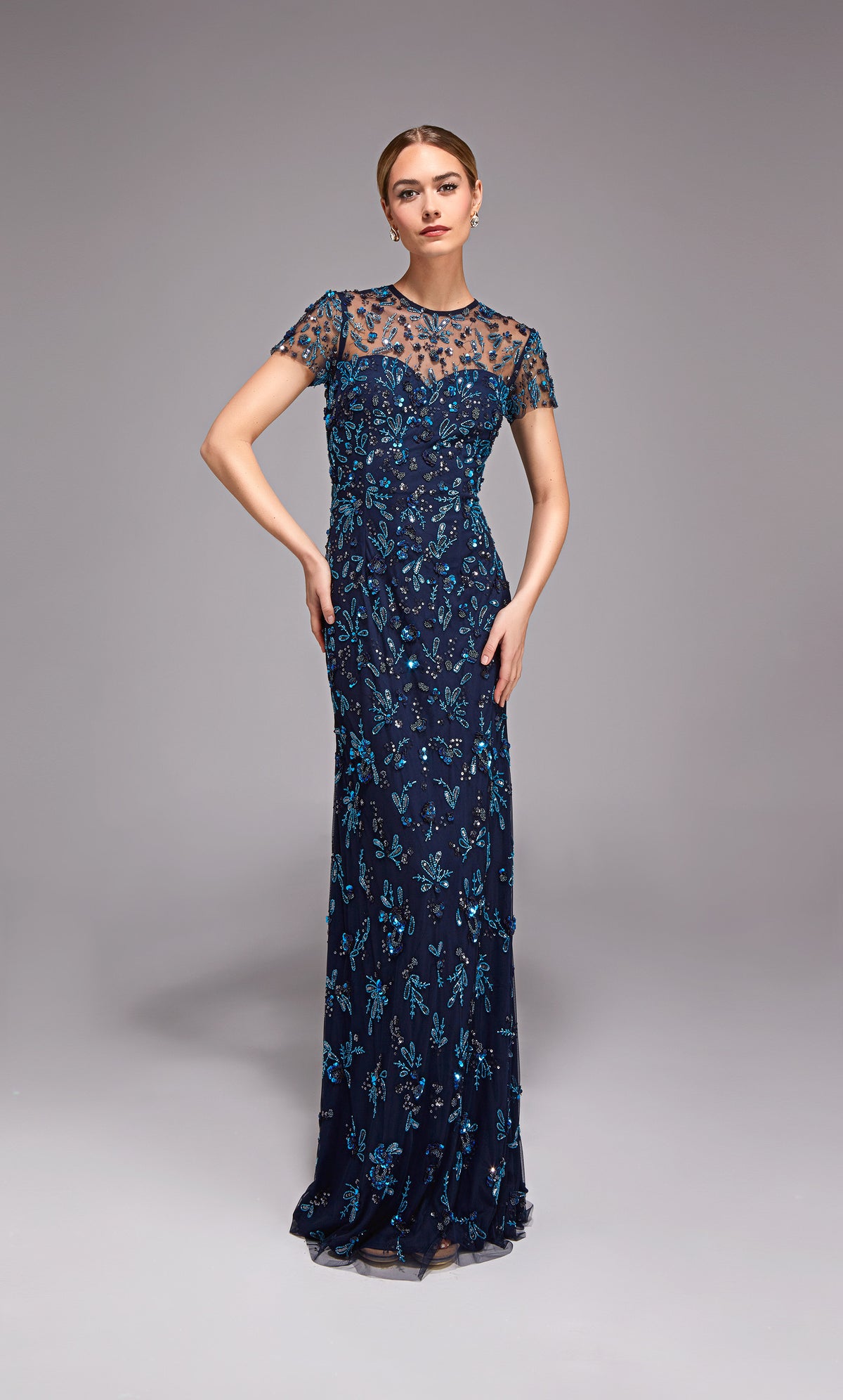 Alyce Paris 27789 decote de ilusão de ocasião especial Embelezado vestido reto
