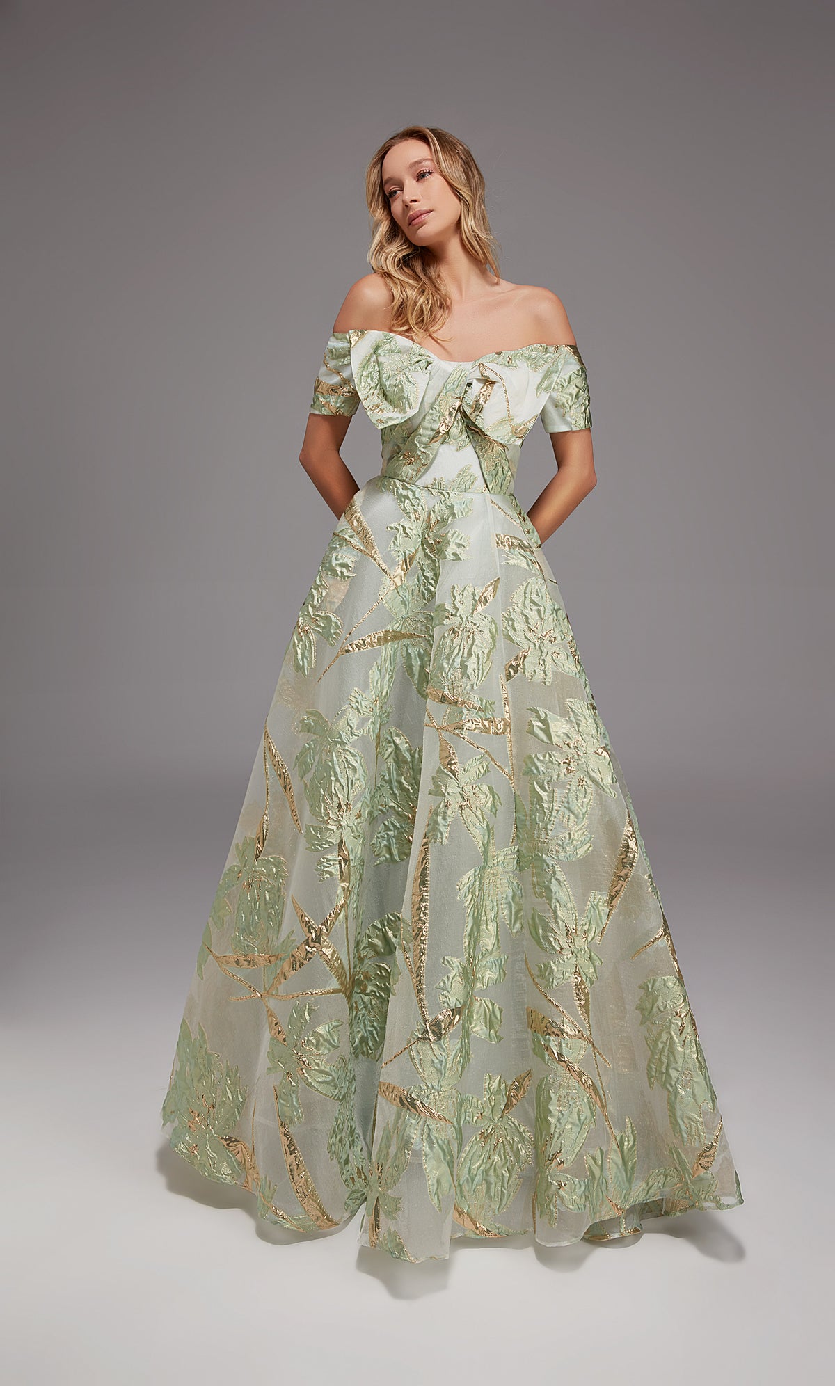 Alyce Paris 27804 ocasião especial do decote do ombro embelezou um vestido de linha