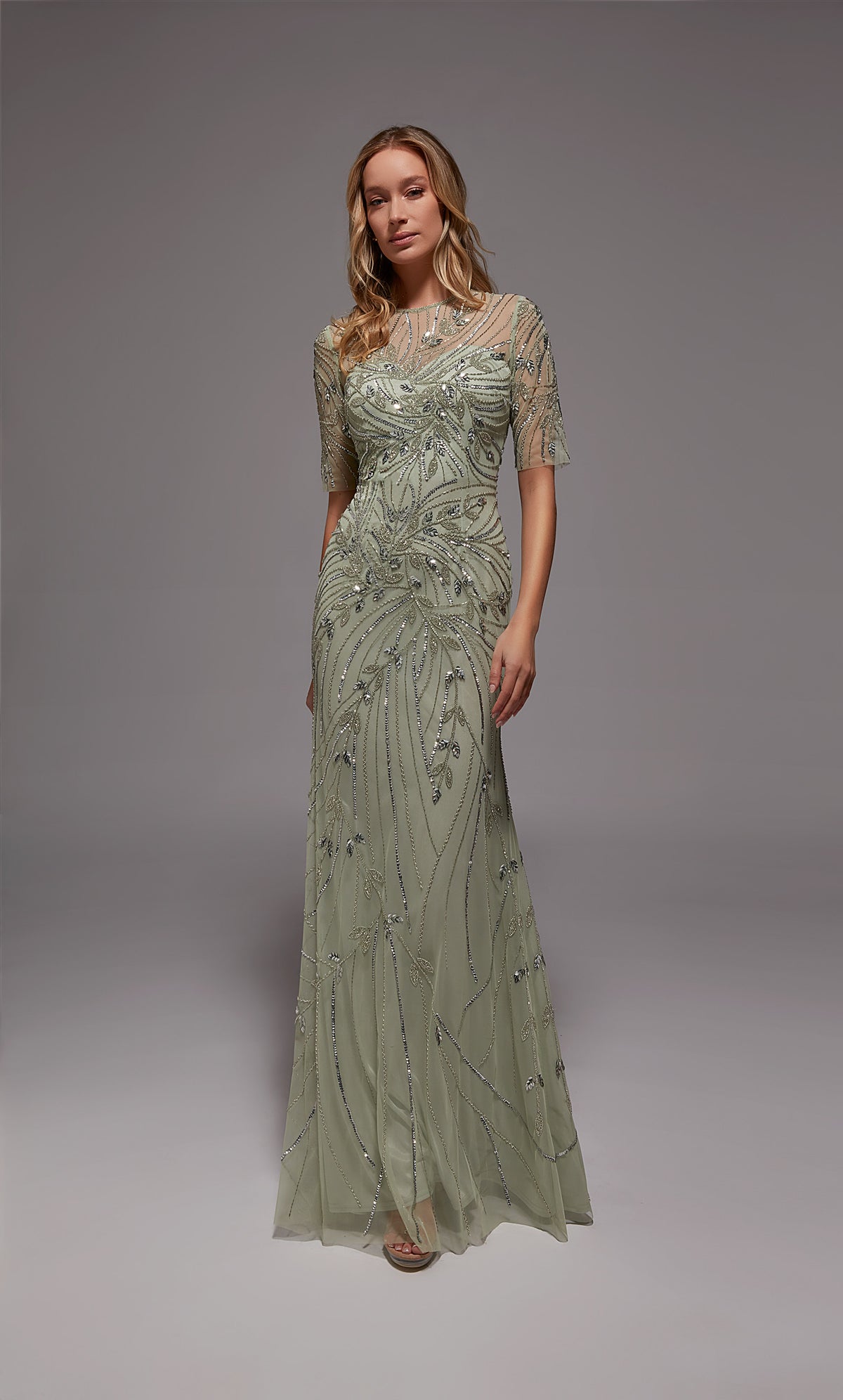 Alyce Paris 27809 decote de ocasião especial cintilante/brilhante um vestido de linha