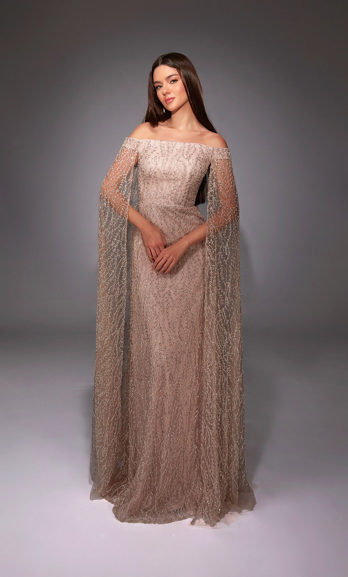 Alyce Paris 27821 Ocuidad especial fuera del hombro Fit N Fit n Flare Vestido