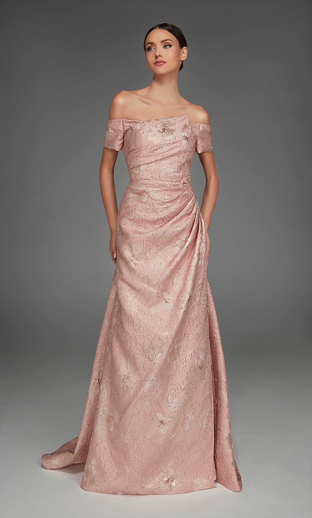 Alyce Paris 27828 Ocasión especial fuera del hombro Ruchada/drapeada un vestido de línea