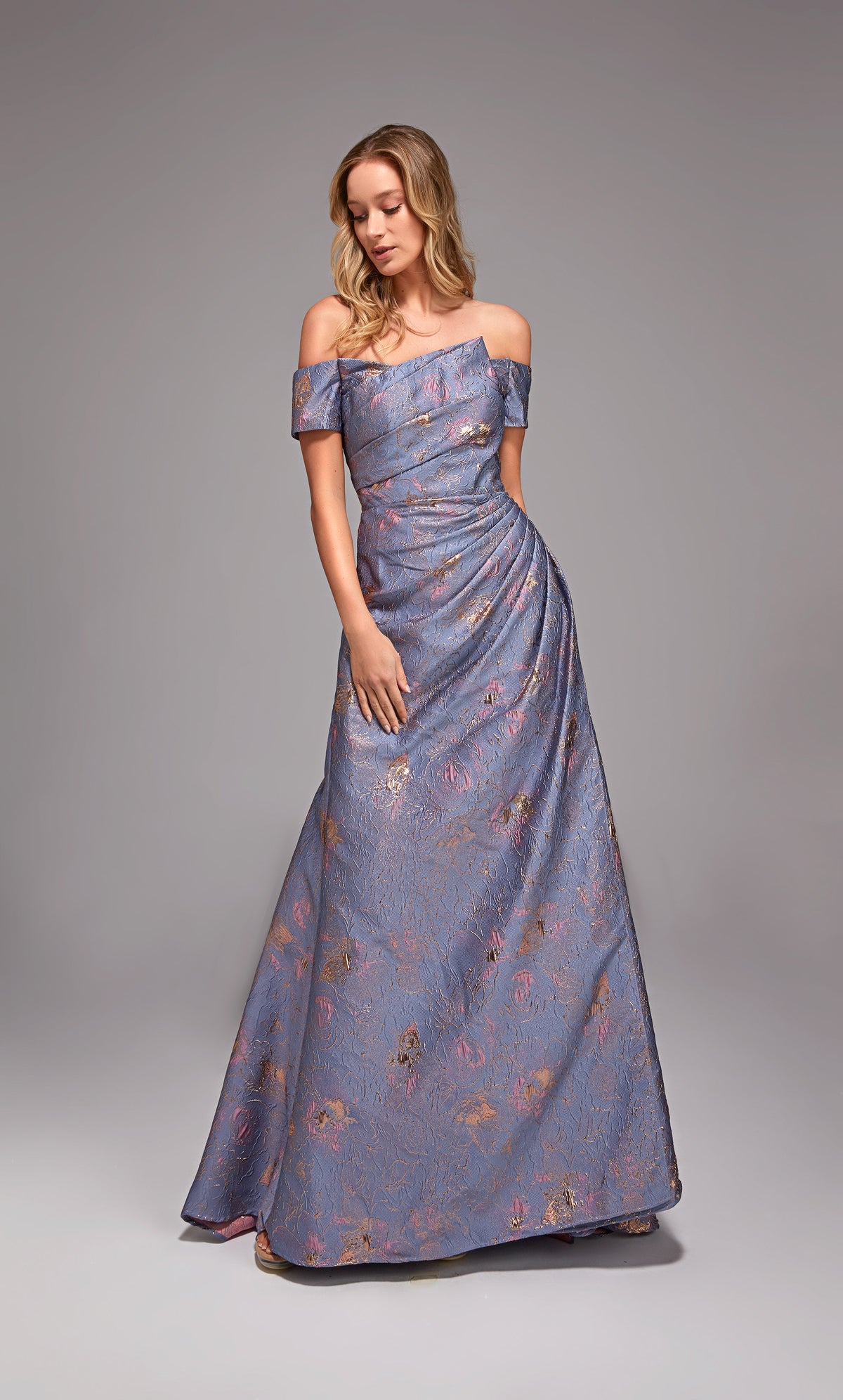 Alyce Paris 27828 ocasião especial do decote do ombro ruched/drapeado um vestido de linha