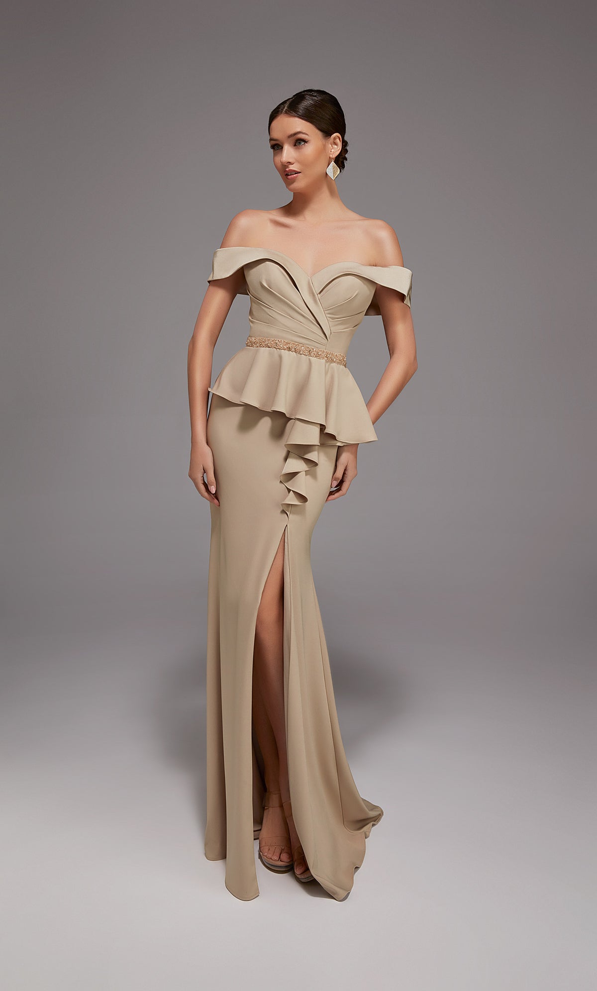 Alyce Paris 27829 Ocasión especial fuera del hombro Peplum Peplum Fit N Flare Vestido