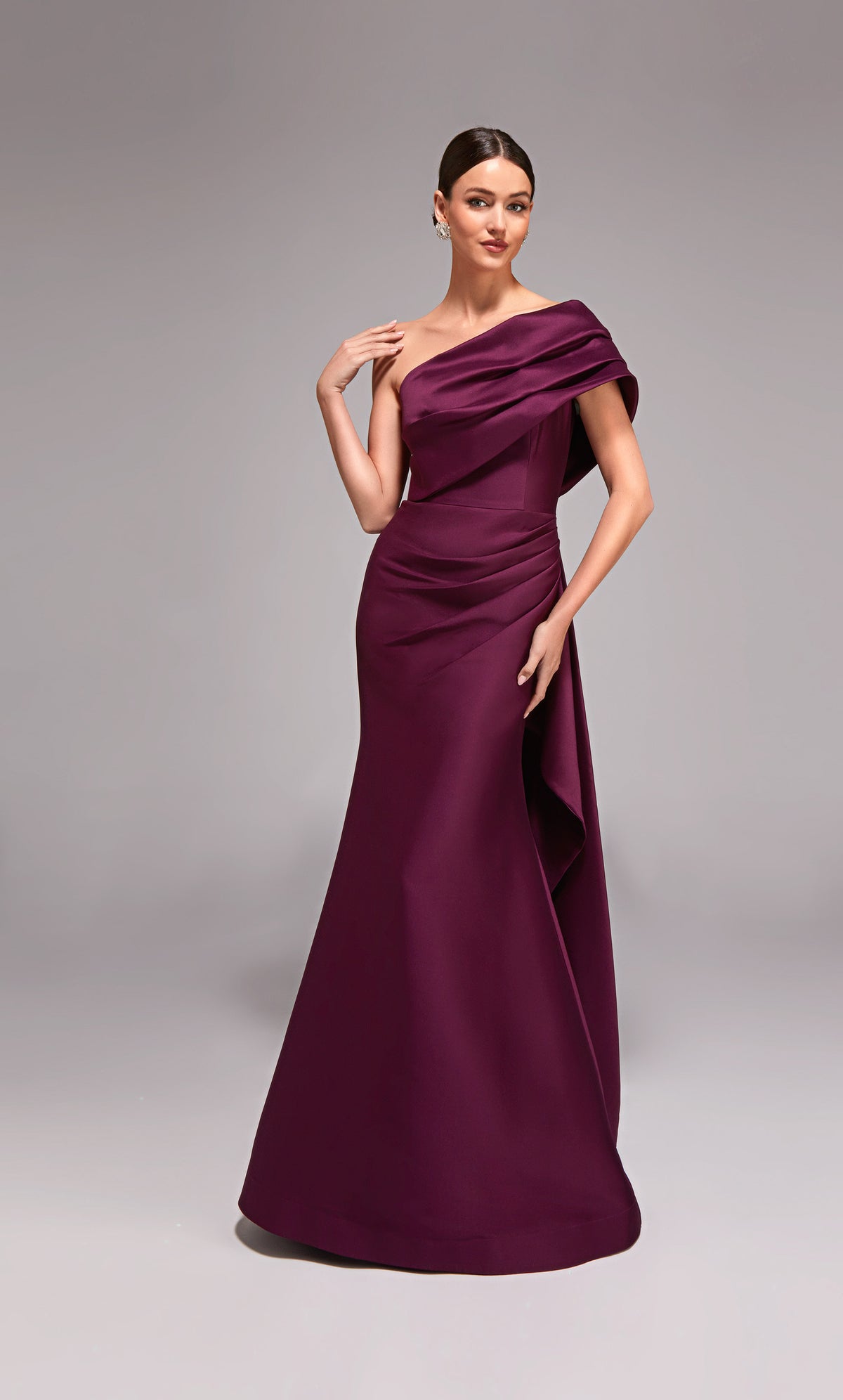 Alyce Paris 27838 Ocasión especial Un hombro Escote Ruched/Drapeado Fit N Vestido Flare