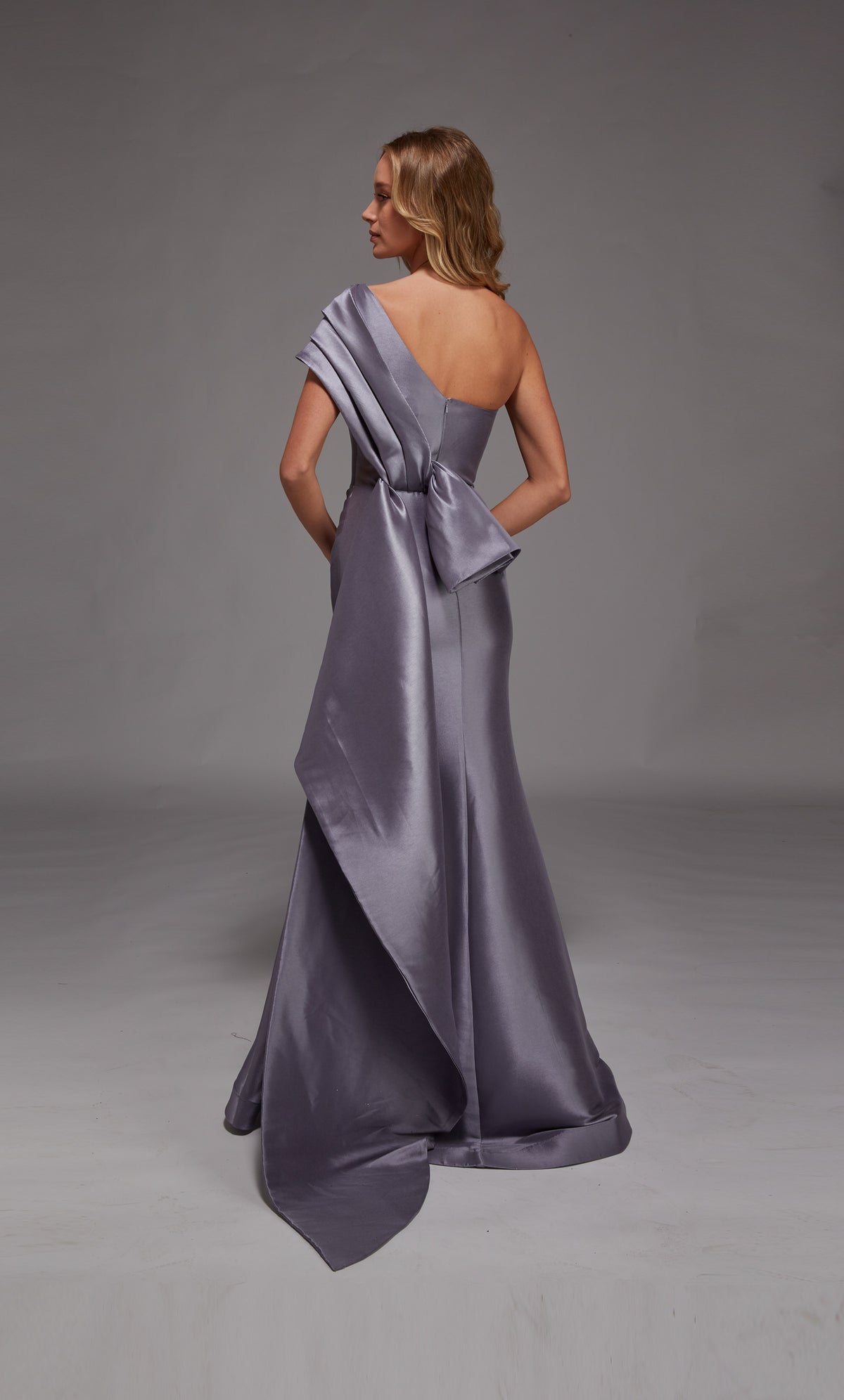 Alyce Paris 27838 Ocasión especial Un hombro Escote Ruched/Drapeado Fit N Vestido Flare