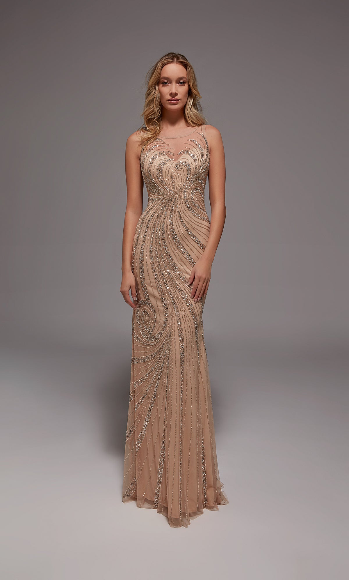 Alyce Paris 27846 Equipo especial de escote de bote Embellido Vestido recto