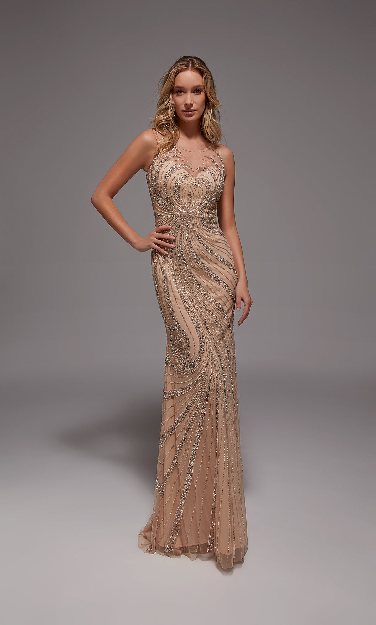 ALYCE Paris 27846 Special Occasion Boat Neckline Embellished Straight Dress