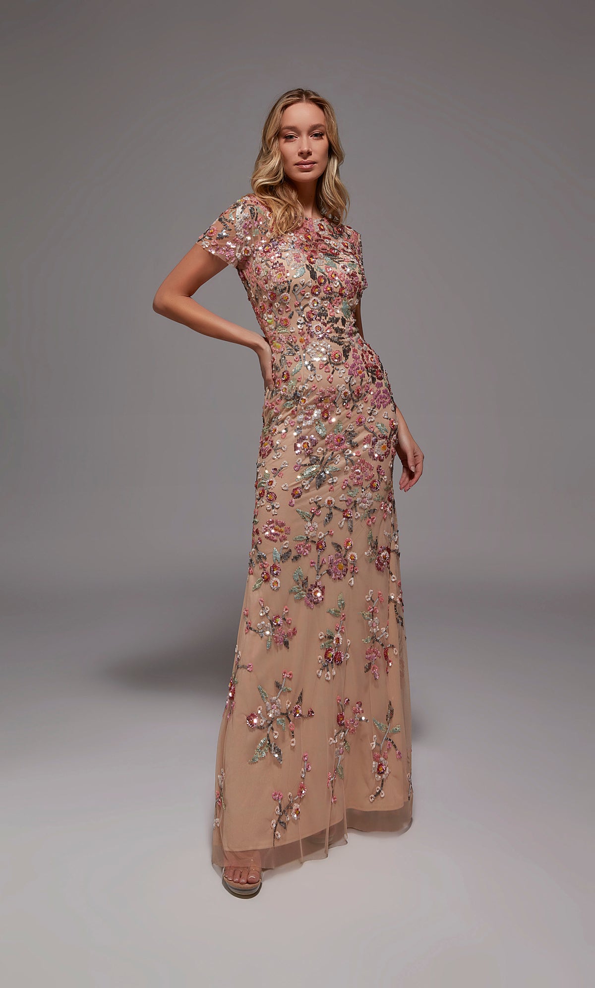 Alyce Paris 27847 Ocasión especial recogida escote adornado Vestido recto
