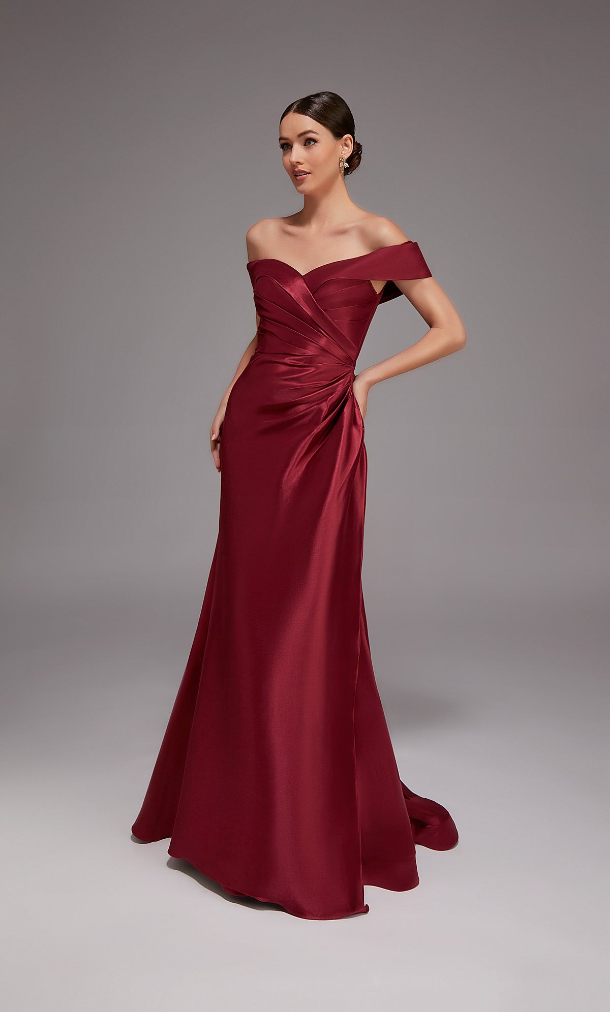 Alyce Paris 27857 ocasião especial um decote no ombro Rouched/drapeado vestido reto