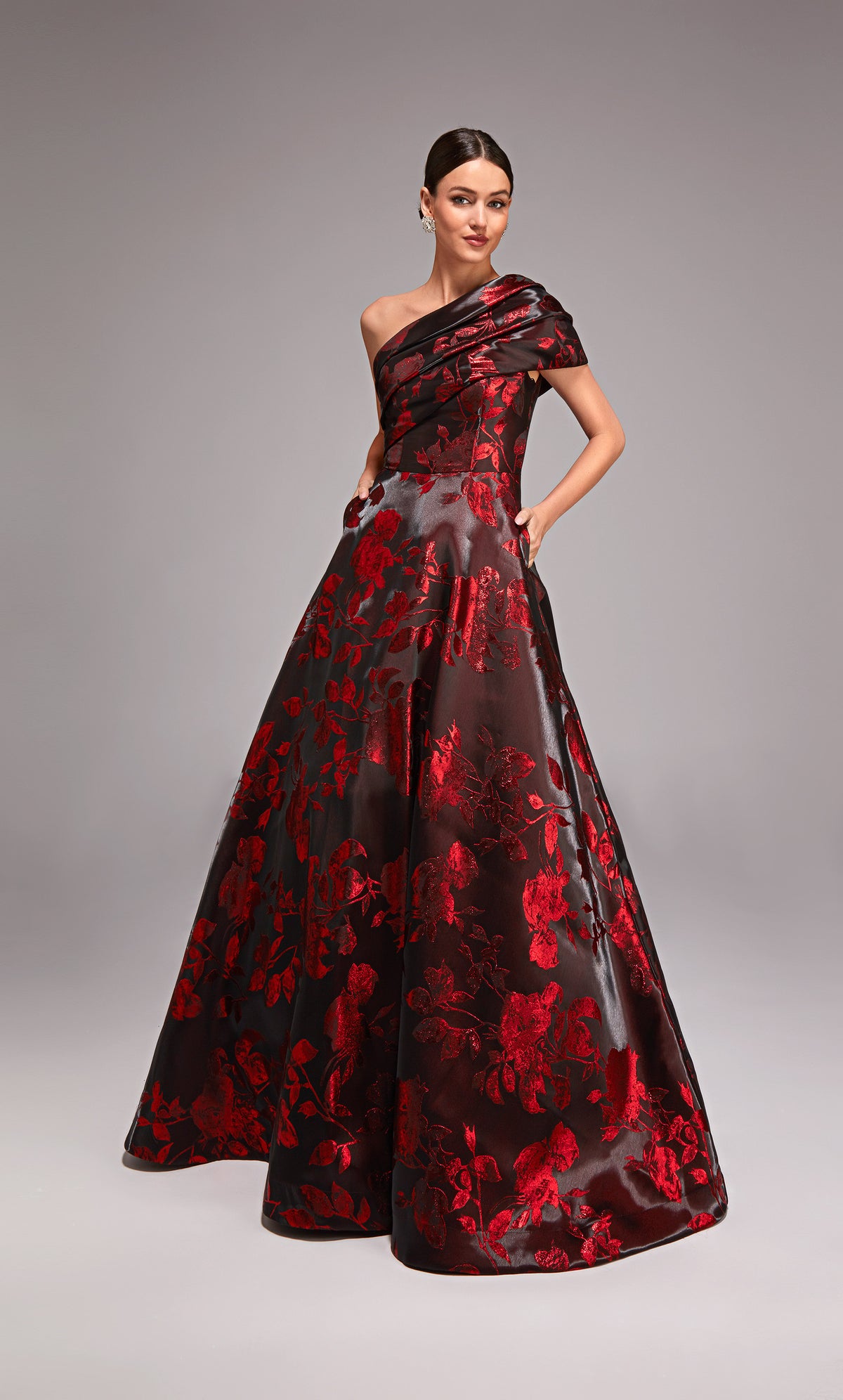 Alyce Paris 27858 Ocasión especial de un hombro Ruchada/Drapeado un vestido de línea