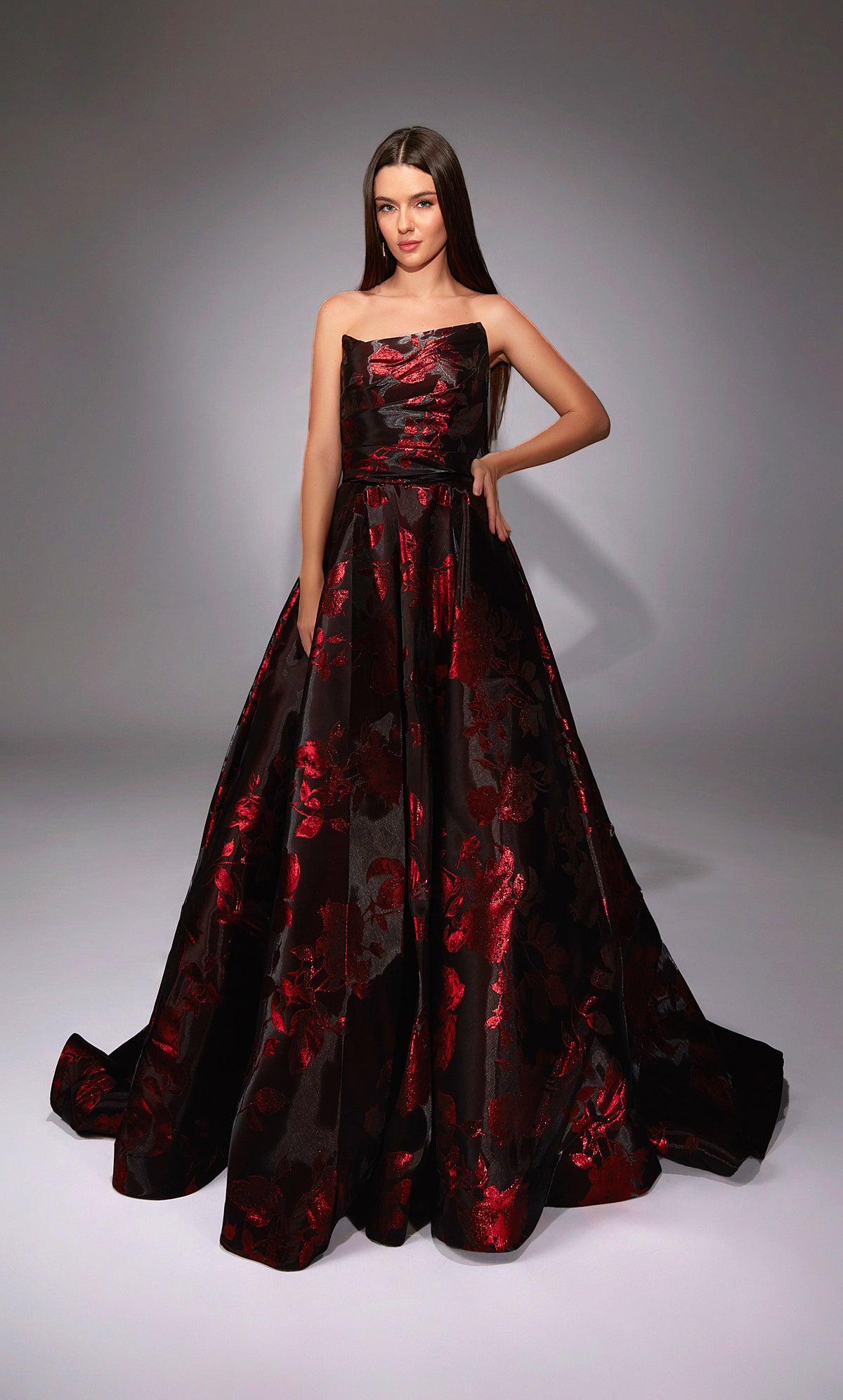 Alyce Paris 27862 Besonderer Anlass trägerloser Ausschnitt Zug Ein Linienkleid