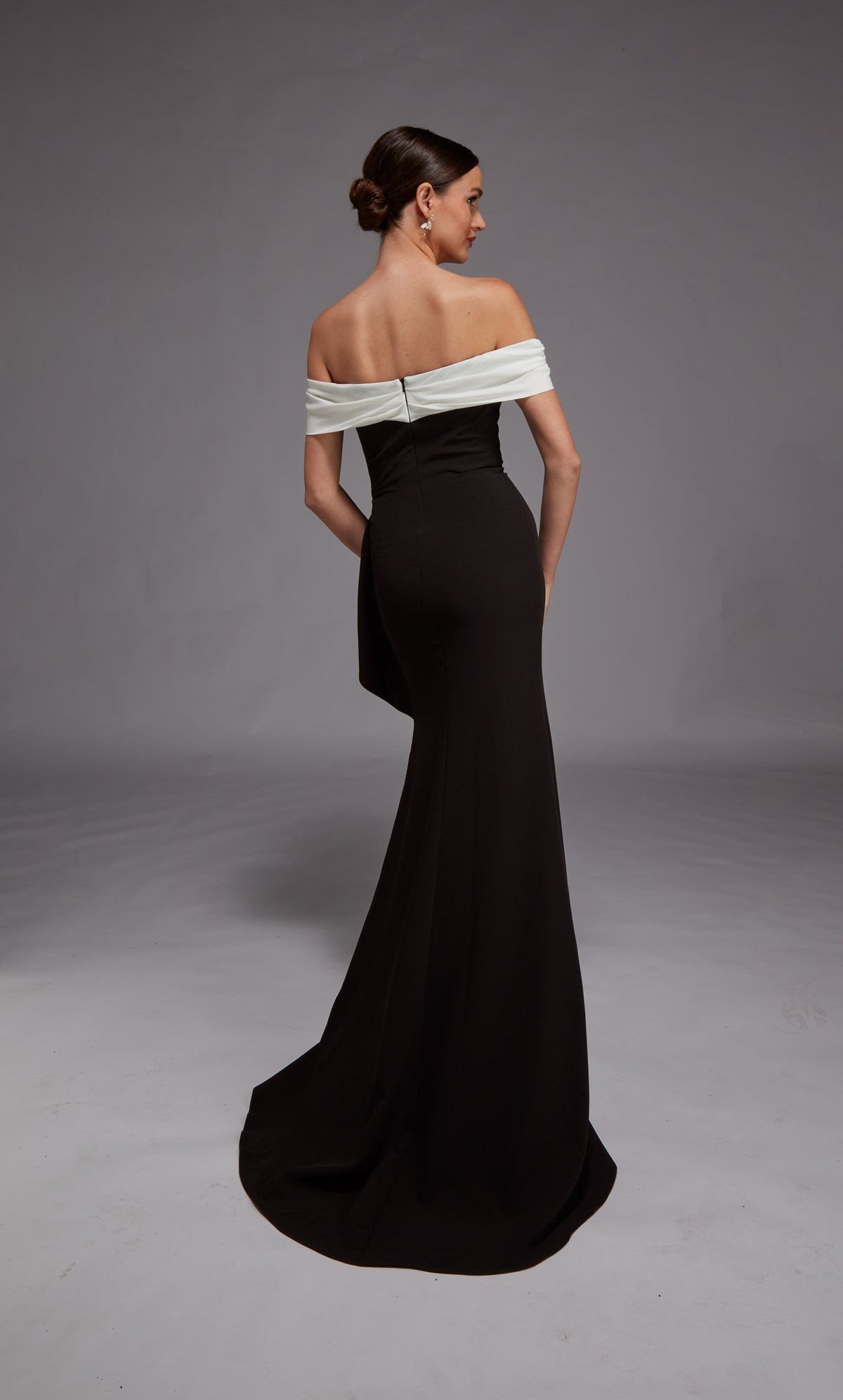 Alyce Paris 27877 ocasião especial do decote do ombro Rouched/Draped Fit n Flare Dress