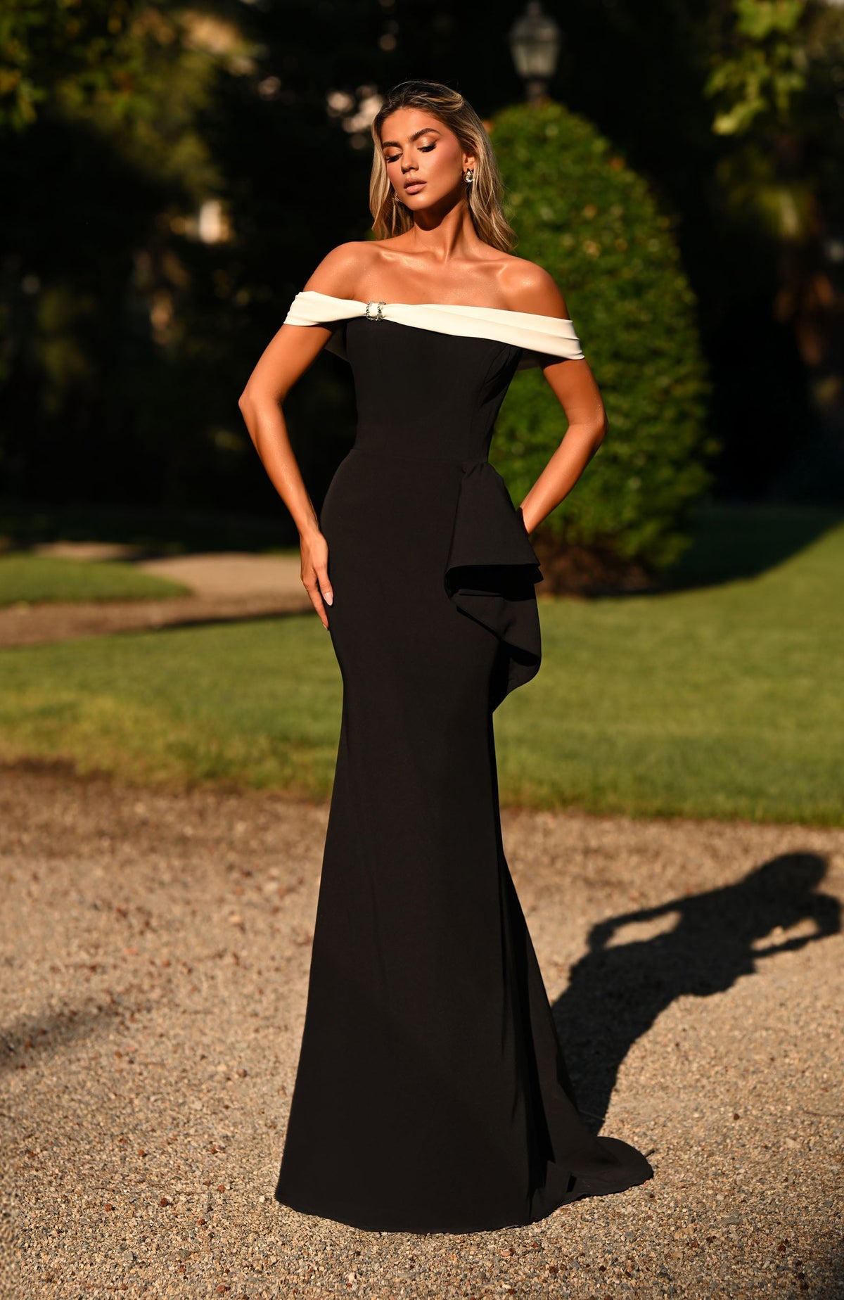 ALYCE Paris 27877 Special Occasion Off The Shoulder Neckline Ruched/draped Mermaid Dress