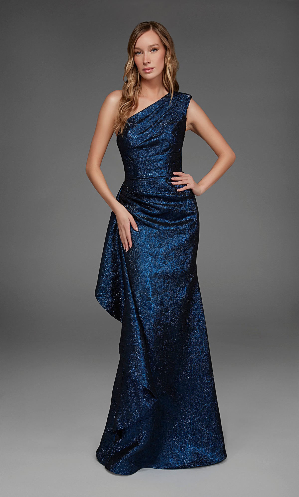 ALYCE Paris 27885 Special Occasion One Shoulder Neckline Ruched/draped A Line Dress