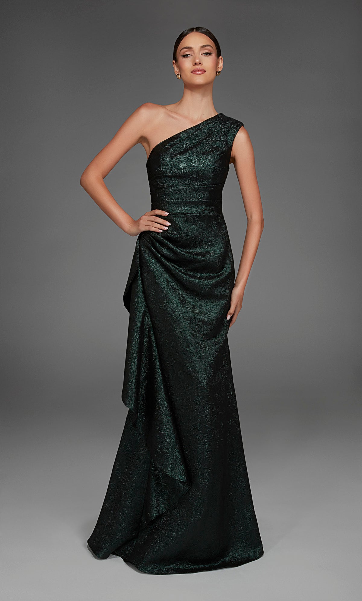 ALYCE Paris 27885 Special Occasion One Shoulder Neckline Ruched/draped A Line Dress