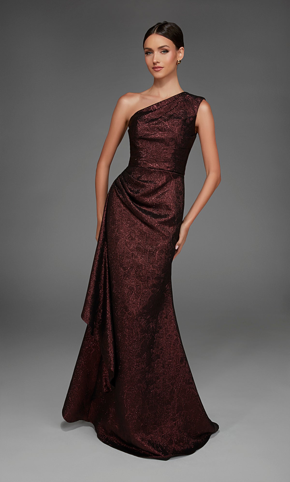 ALYCE Paris 27885 Special Occasion One Shoulder Neckline Ruched/draped A Line Dress