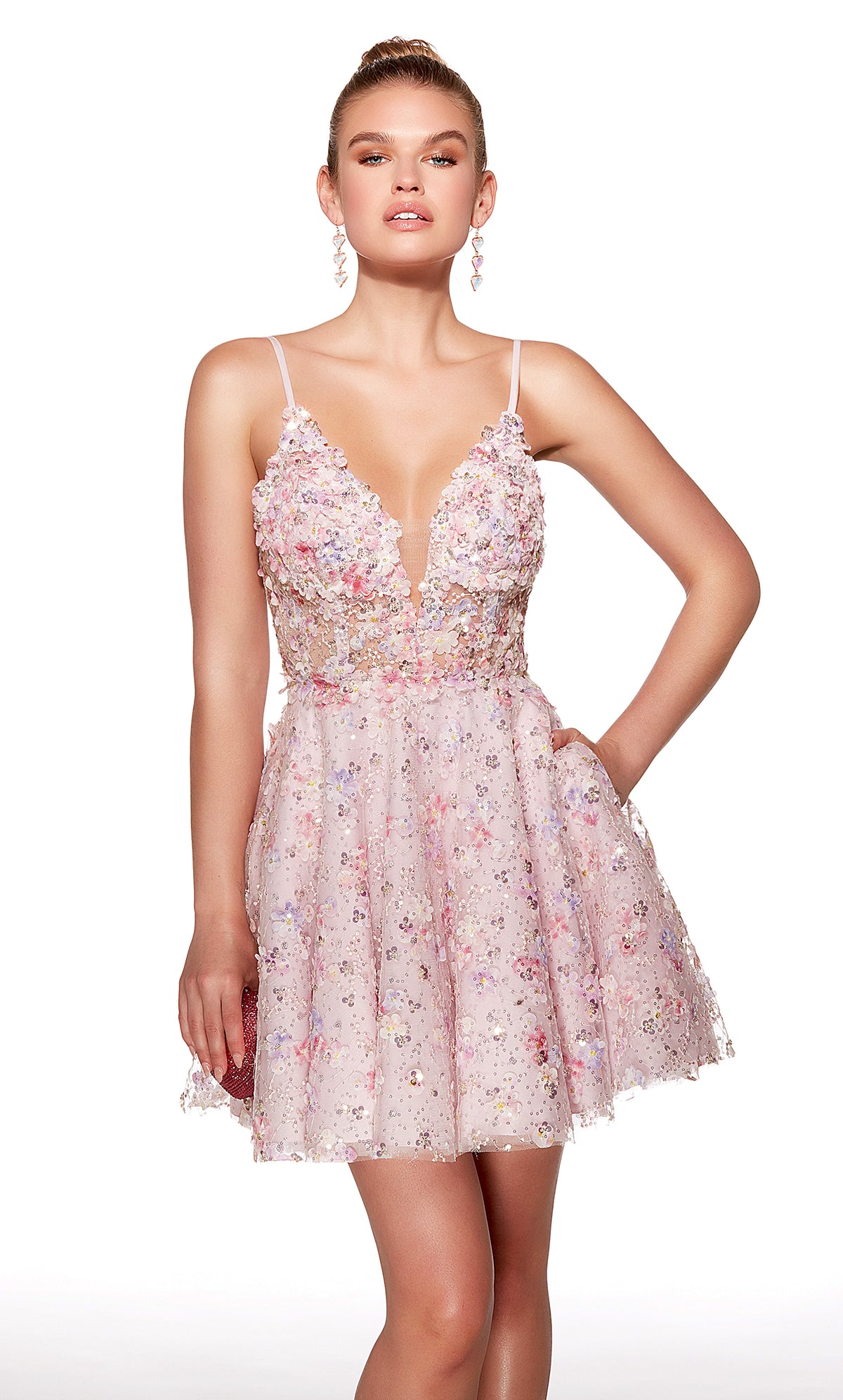 Alyce Paris 30017 HOMECOMING CORTO ENCANTADOR ENCUENTRO embellecido un vestido de línea