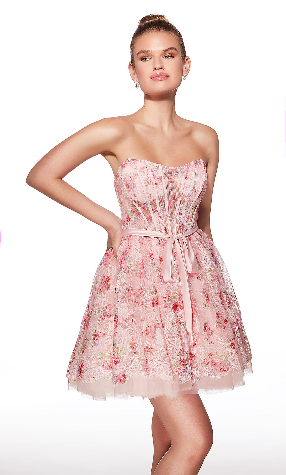 ALYCE Paris 30019 Homecoming Short Scoop Neckline Corset A Line Dress