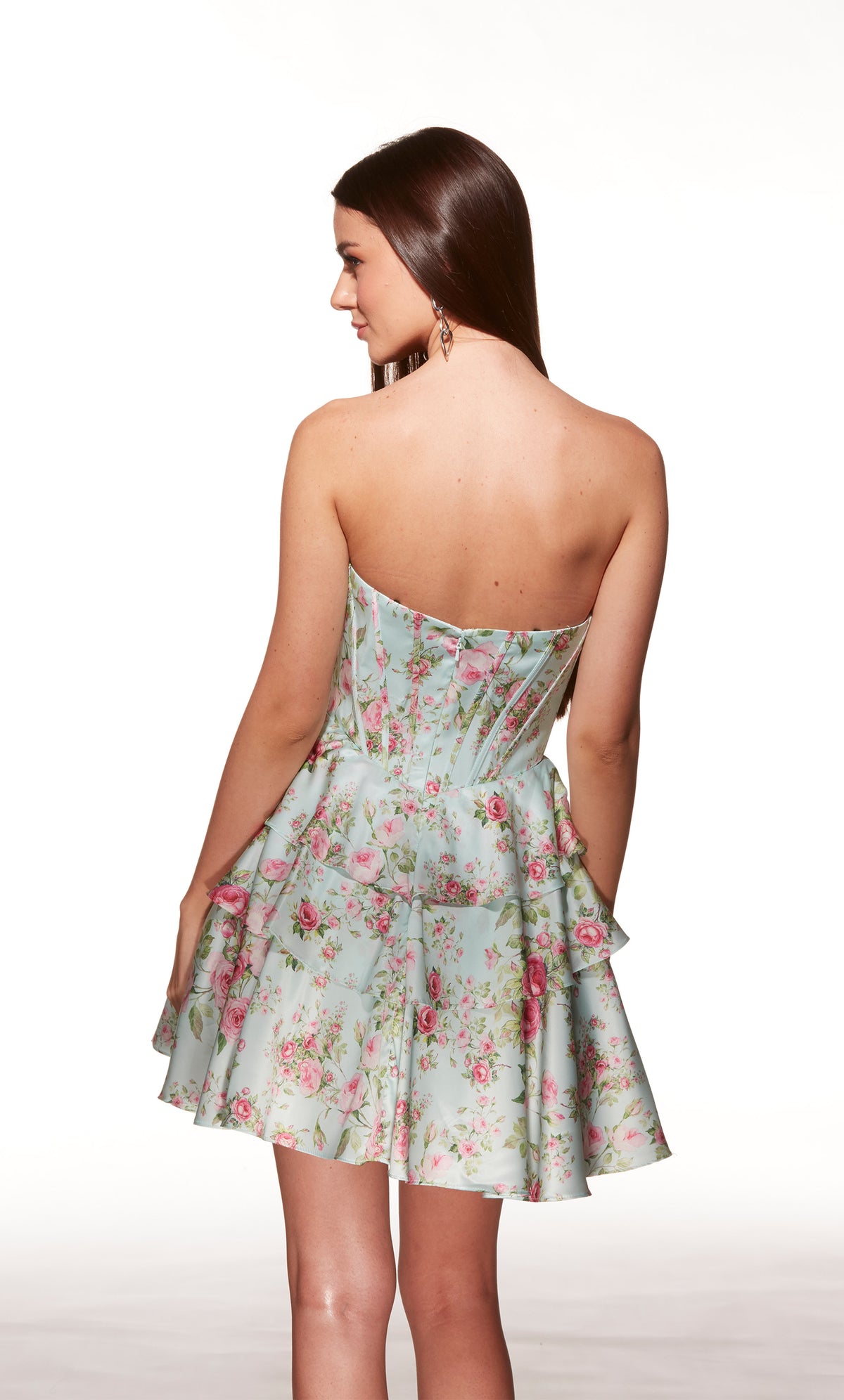 ALYCE Paris 30037 Homecoming Corto con spalle scoperte Scollo con volant Abito a trapezio