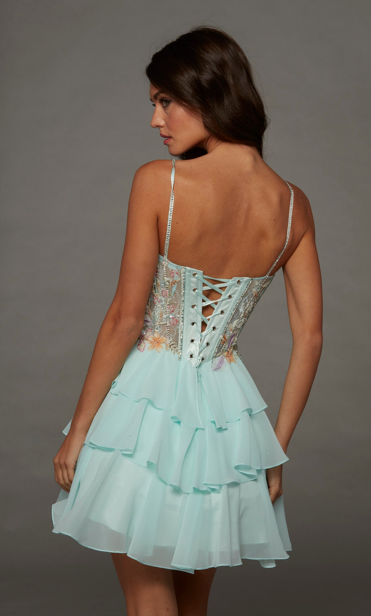 ALYCE Paris 30096 Homecoming Short Plunging Neckline Ruffles A Line Dress