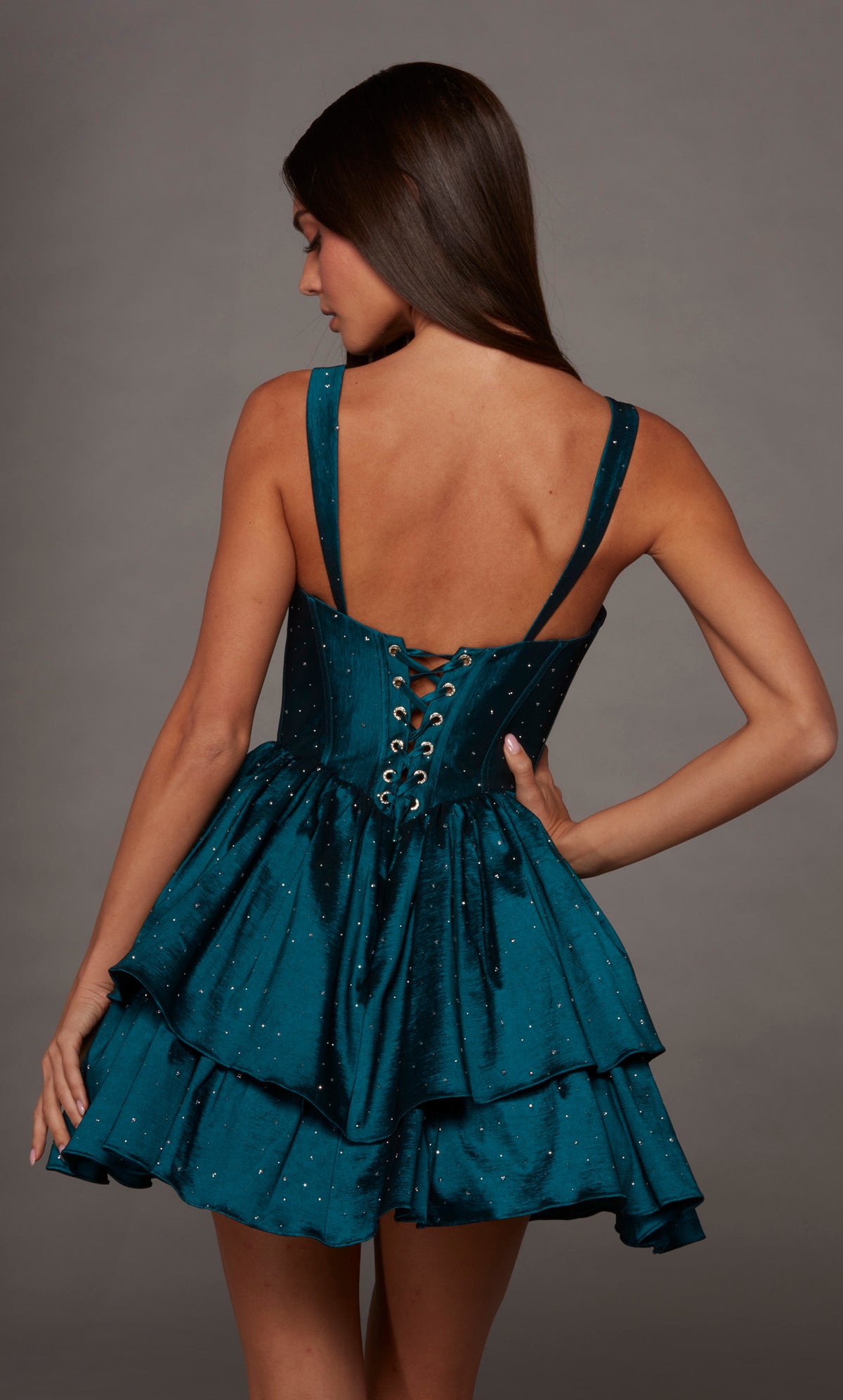 ALYCE Paris 30122 Homecoming Short Cat-eye Neckline Shimmery/sparkly A Line Dress
