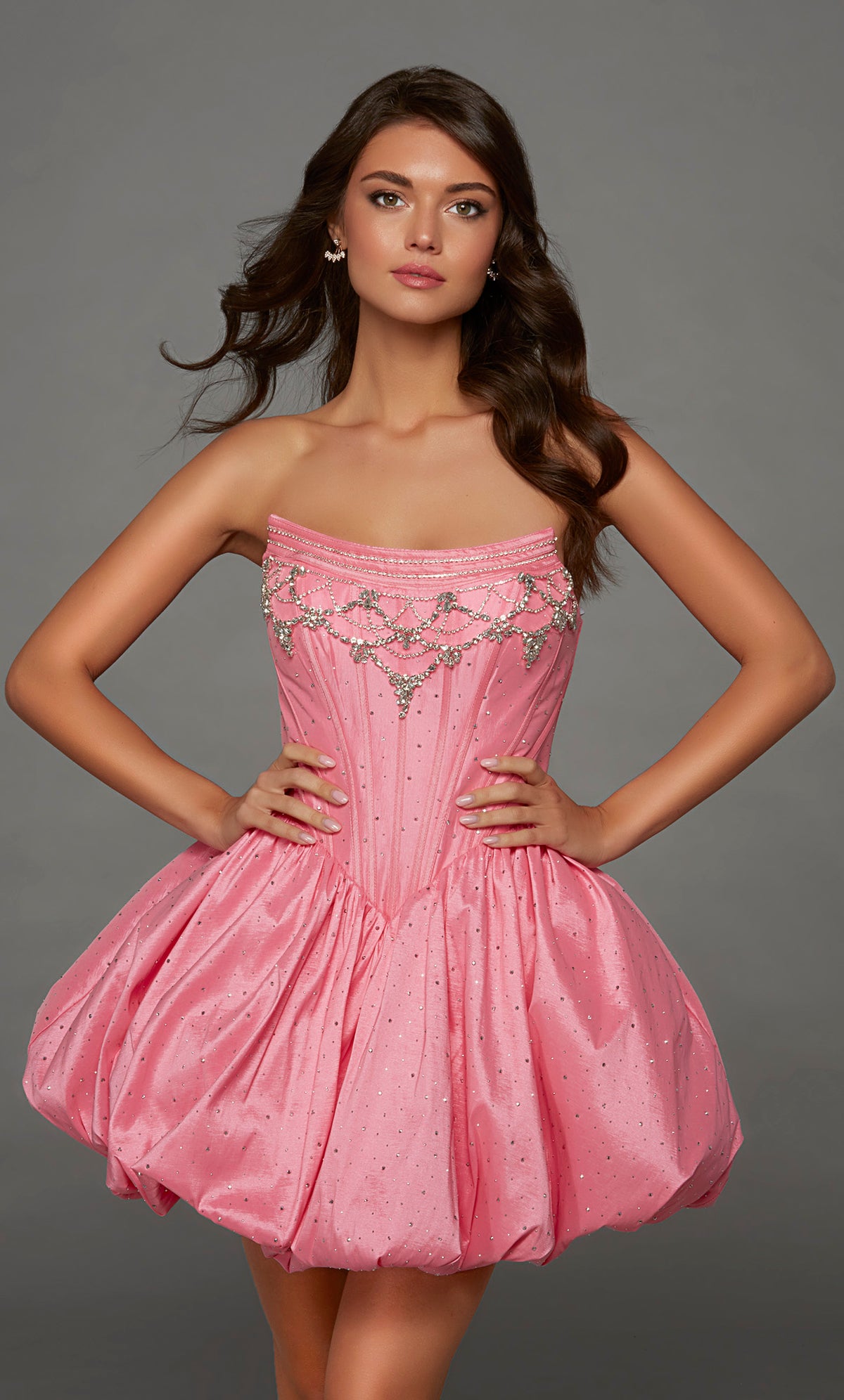 ALYCE Paris 30124 Homecoming Short Scooped Neckline Embellished A Line Dress