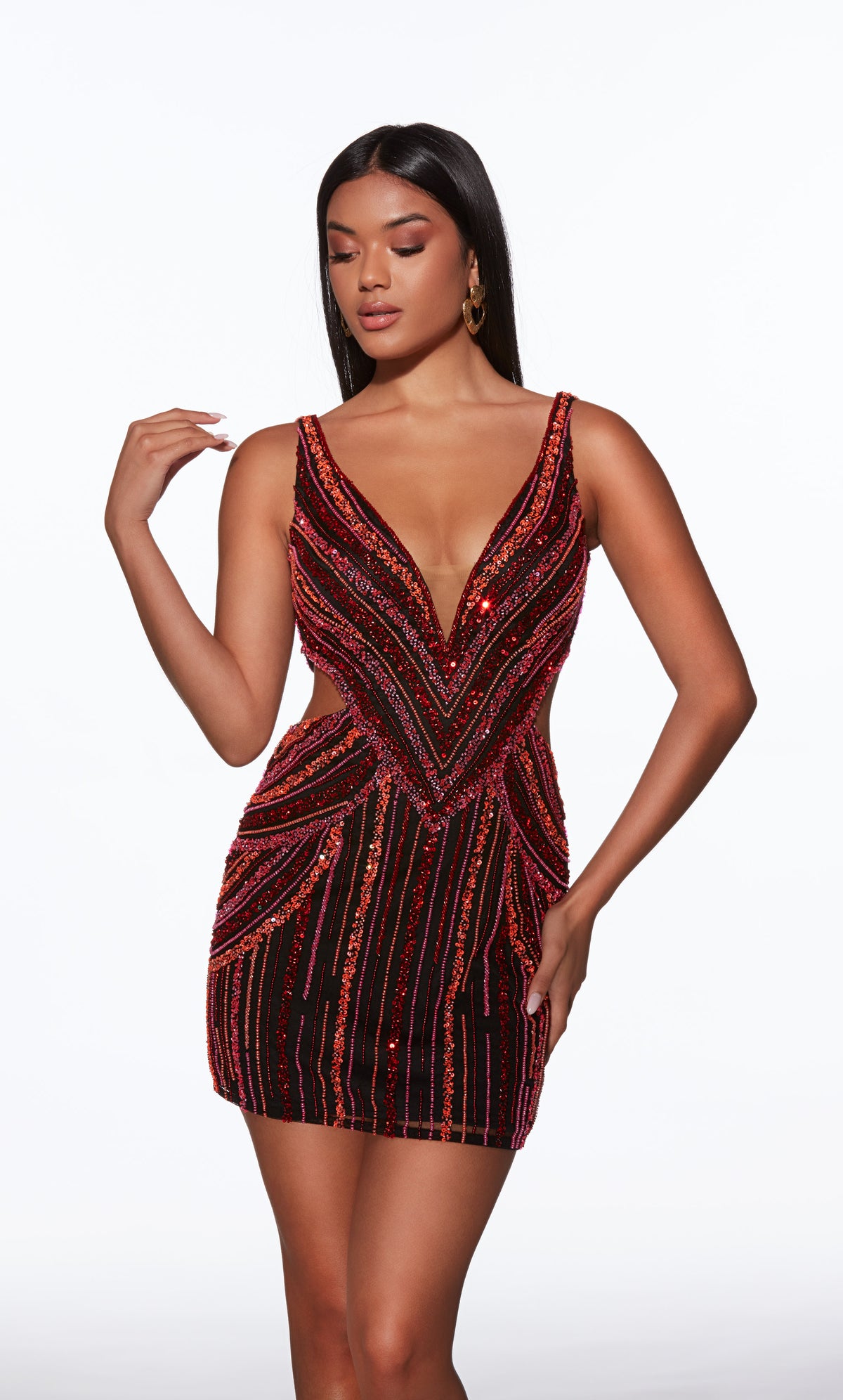 Alyce Paris 40012 HOMECOMING Corto Vestido recto adornado