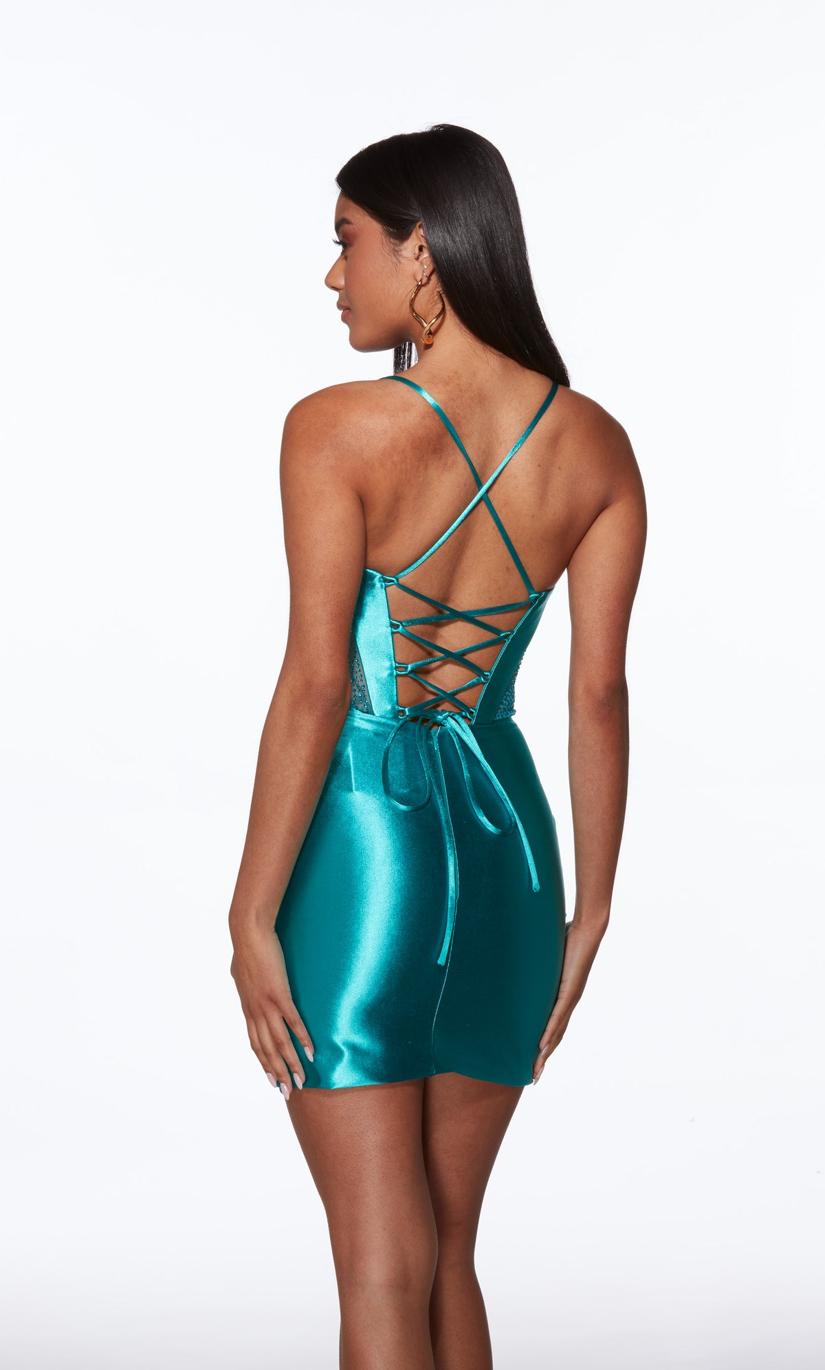 Alyce Paris 40018 Homecoming Short plongeant décolleté corset Robe droite