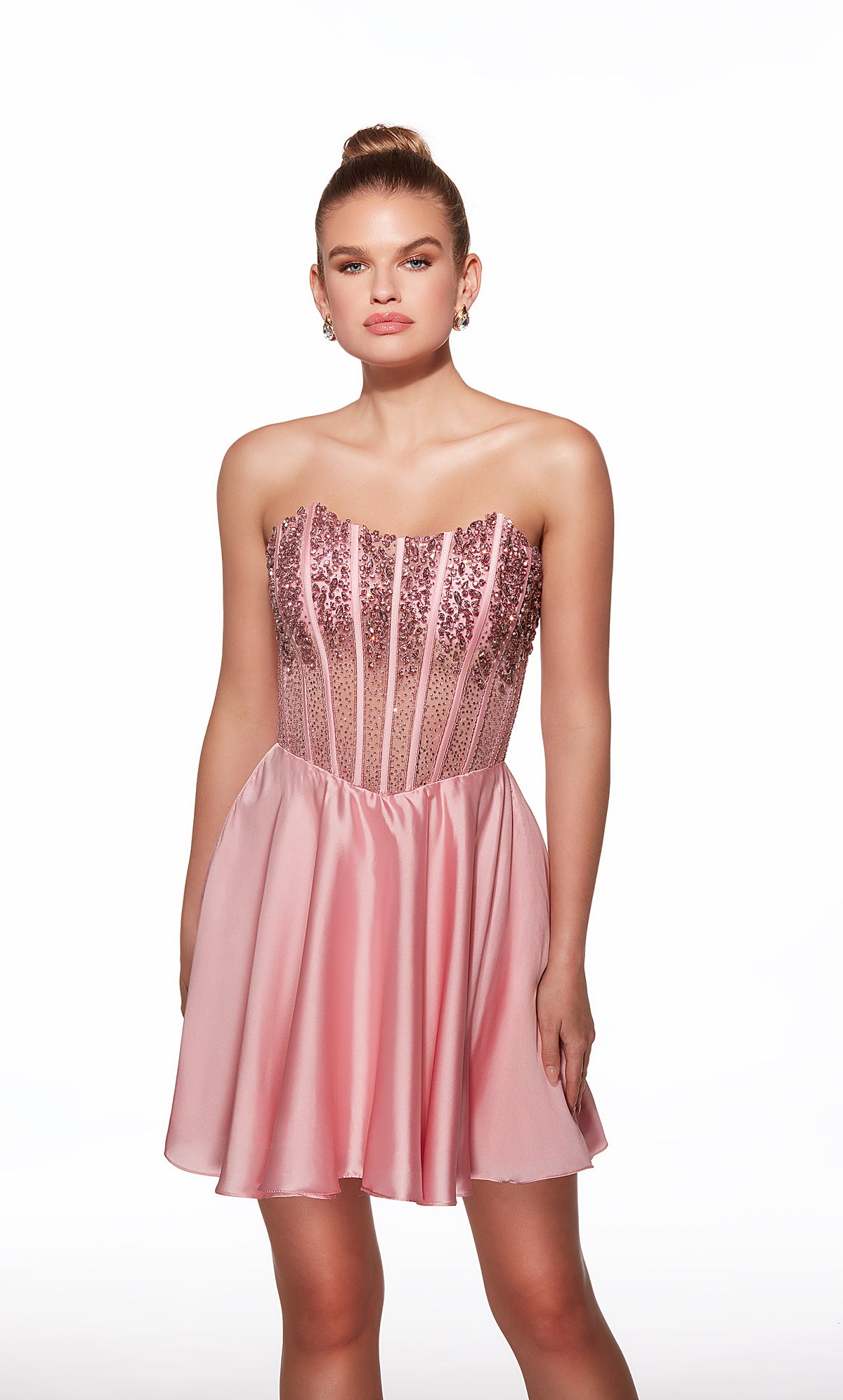 Alyce Paris 40101 Heimkehr kurz trägerloser Ausschnitt verschönerte ein Linienkleid