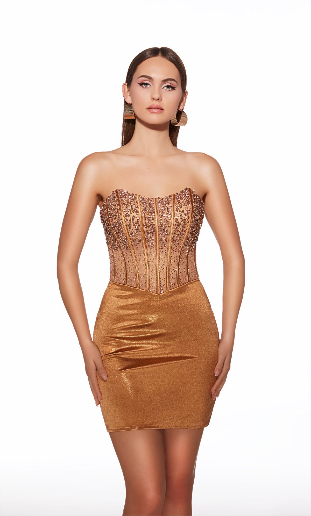 ALYCE PARIS 40122 Abito dritto da scollo corto