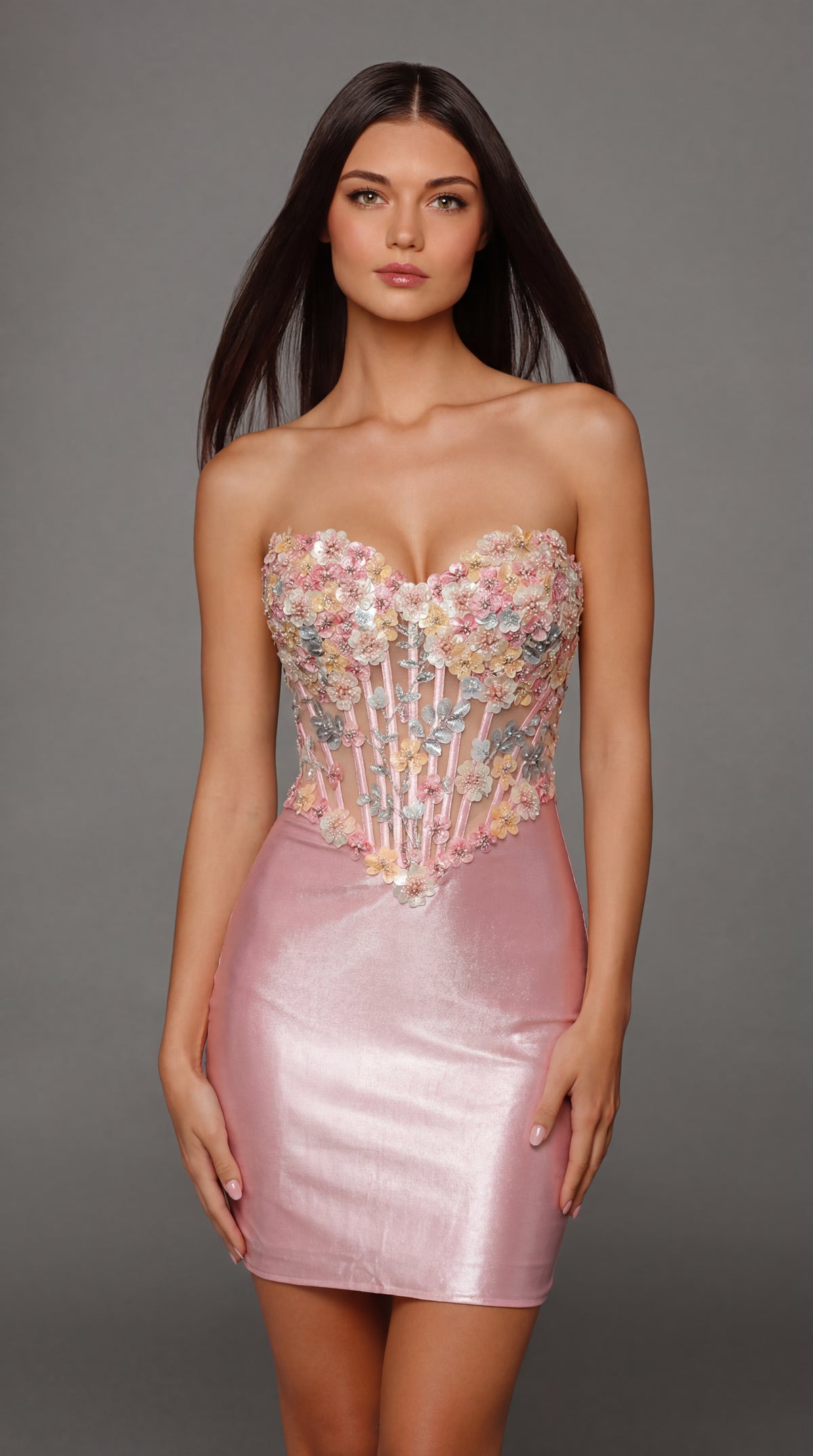 ALYCE Paris 40145 Homecoming Short Cat-eye Neckline Embellished Straight Dress