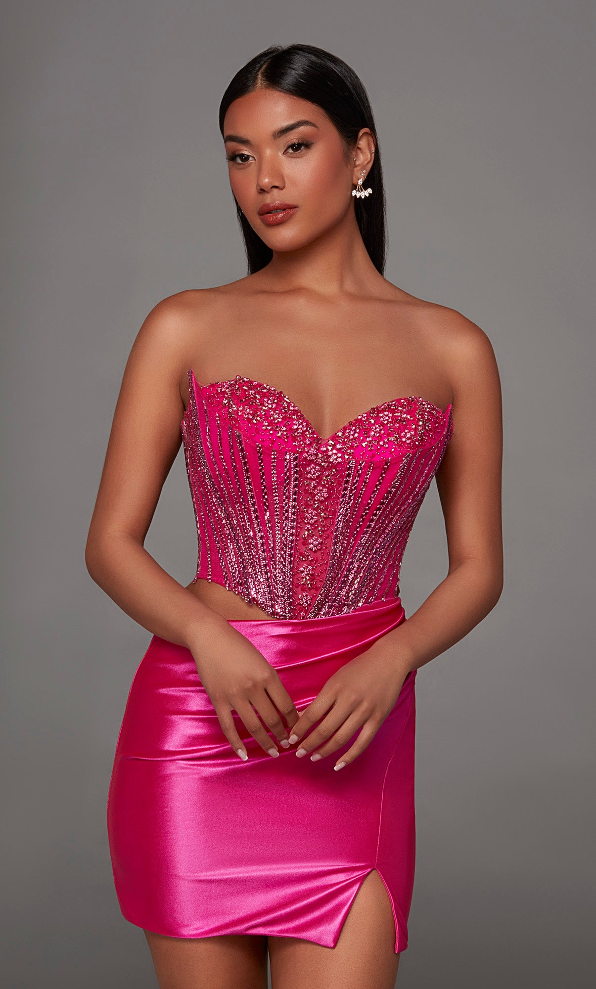 ALYCE Paris 40194 Homecoming Short Cat-eye Neckline Embellished Dress
